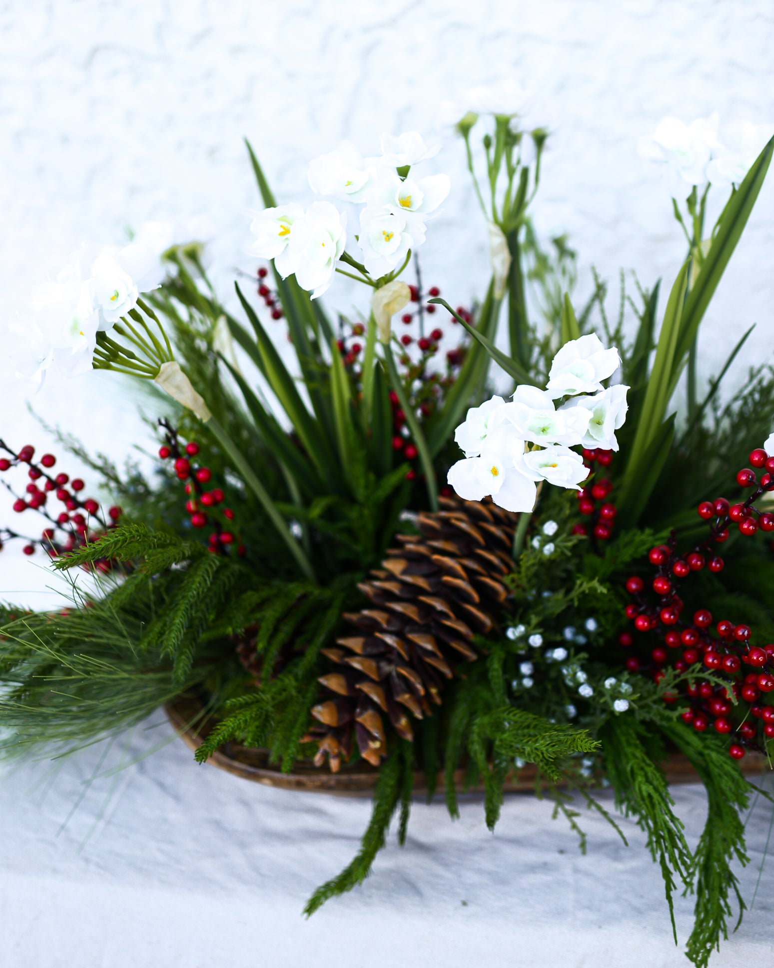 Holiday Nursery Oversized Arrangement in Dough Bowl