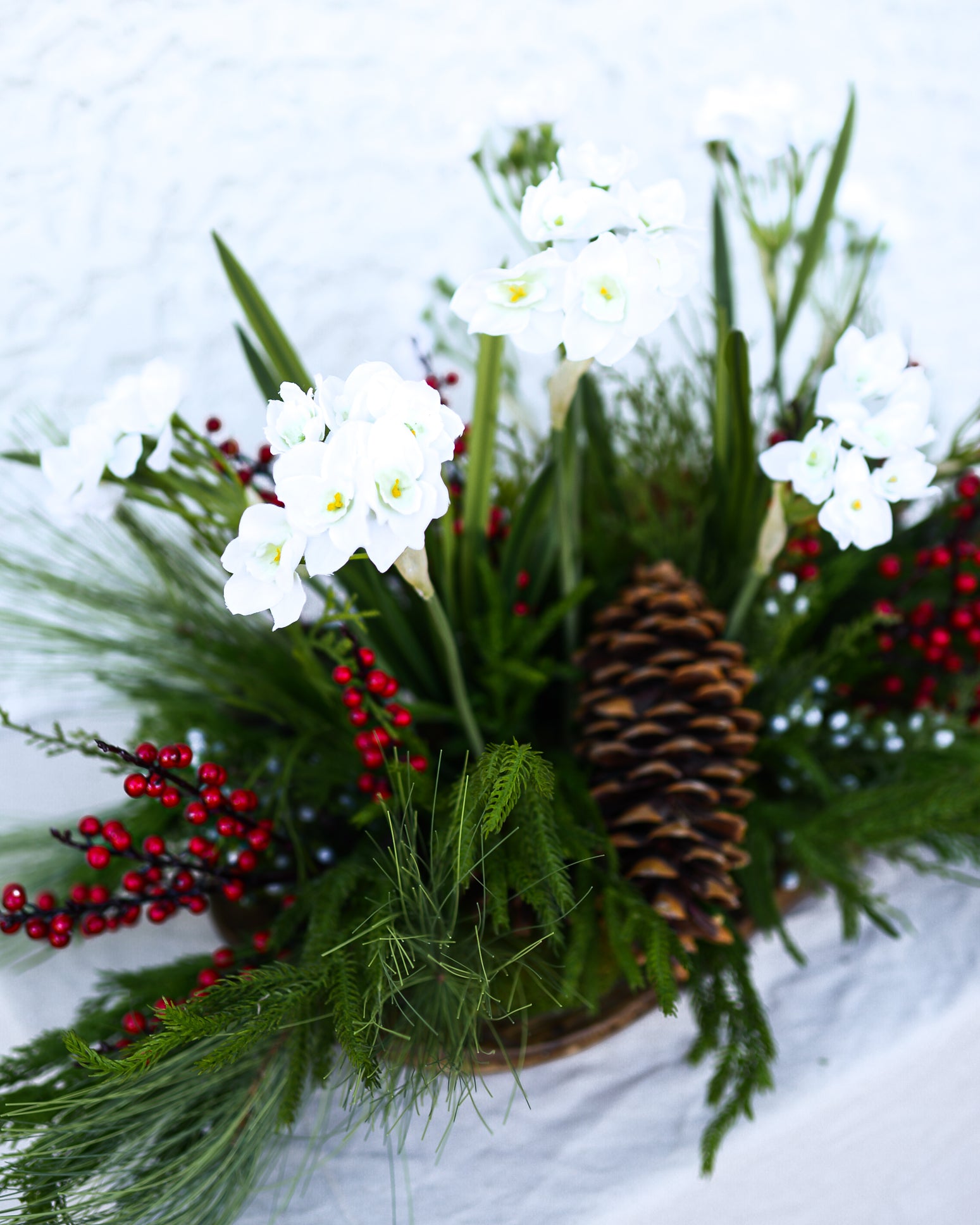 Holiday Nursery Oversized Arrangement in Dough Bowl