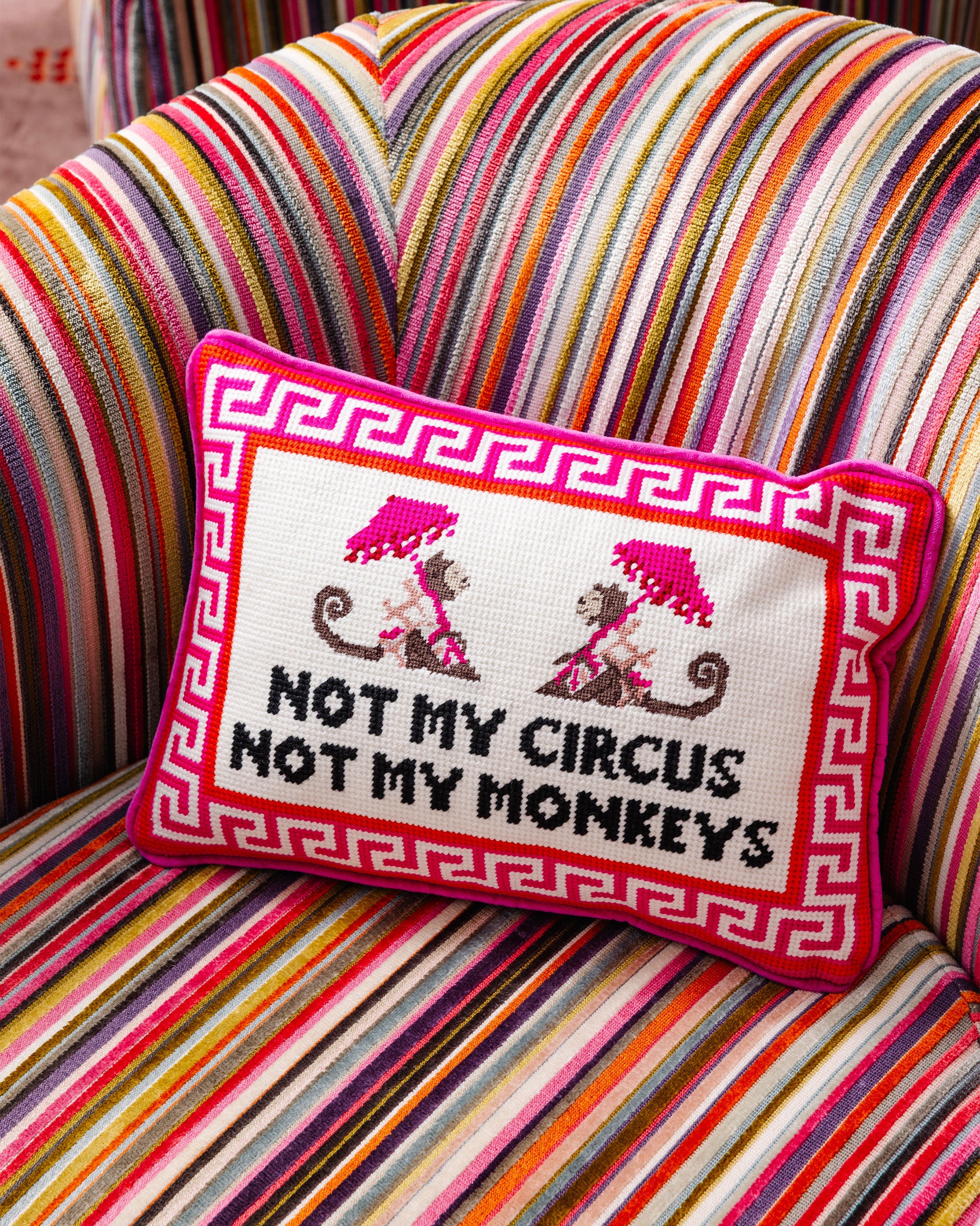 "Not My Circus" Needlepoint Pillow