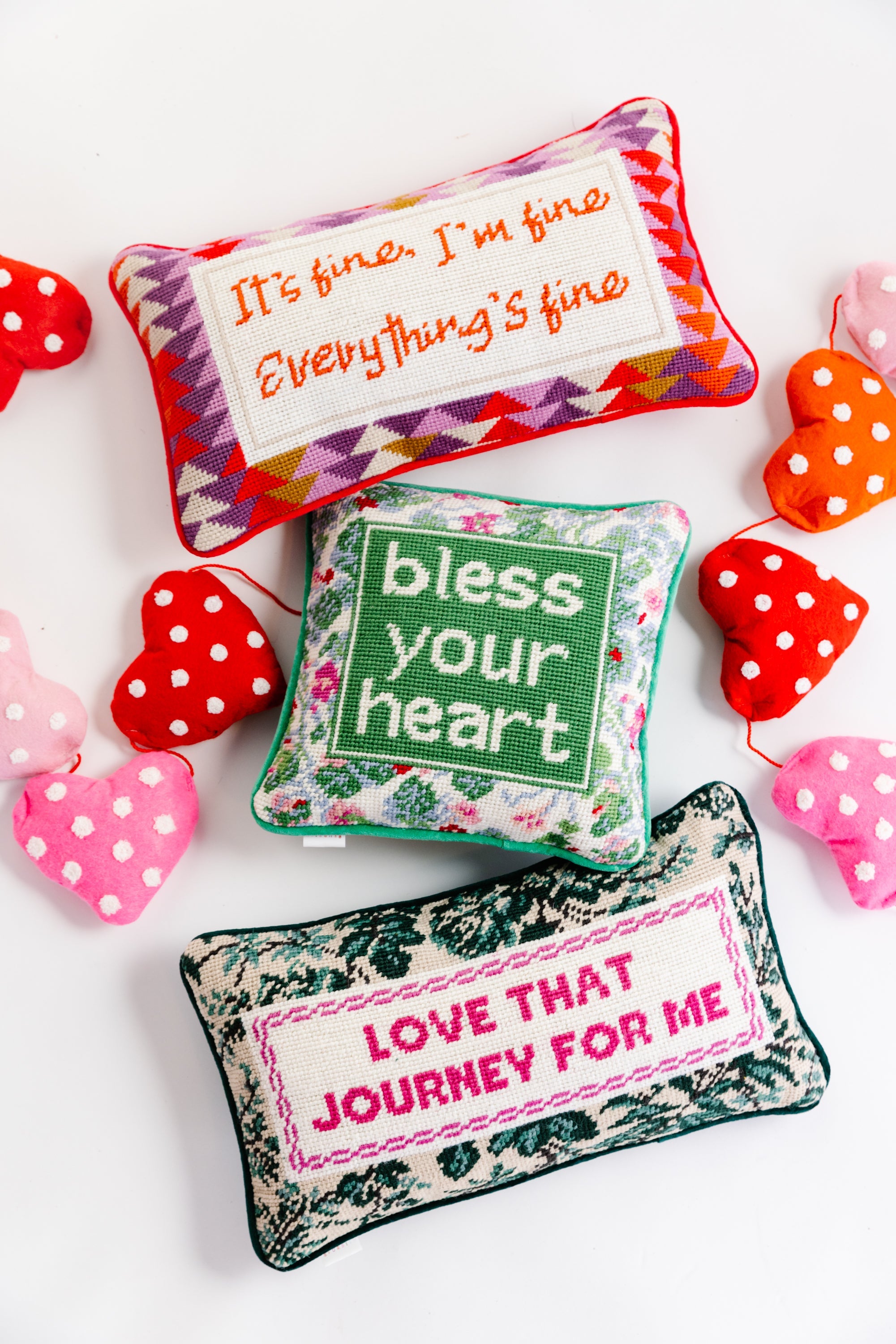 "Bless Your Heart" Needlepoint Pillow