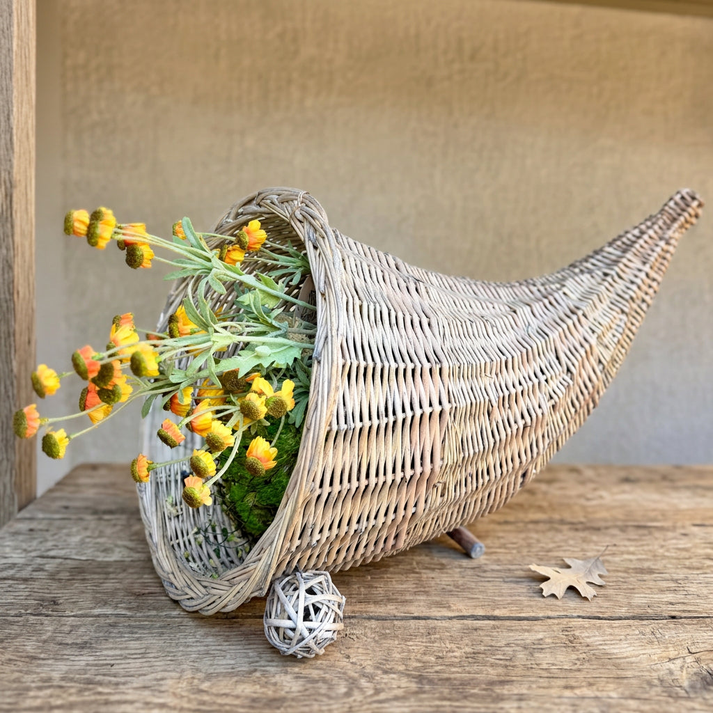 Large Willow Cornucopia 24”L