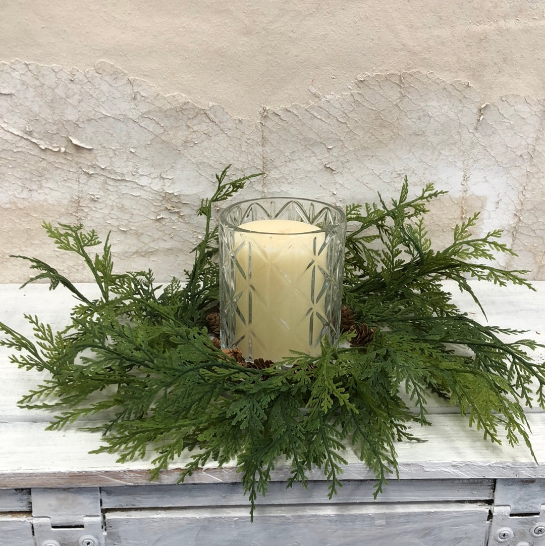 14"D Real Touch Cedar Wreath