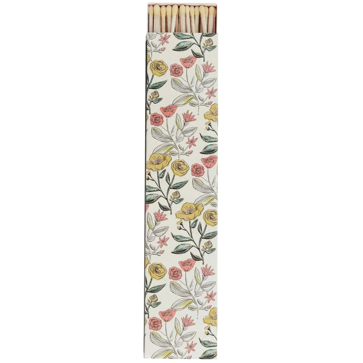 Safety Fireplace Matches in Flower Beige Matchbox