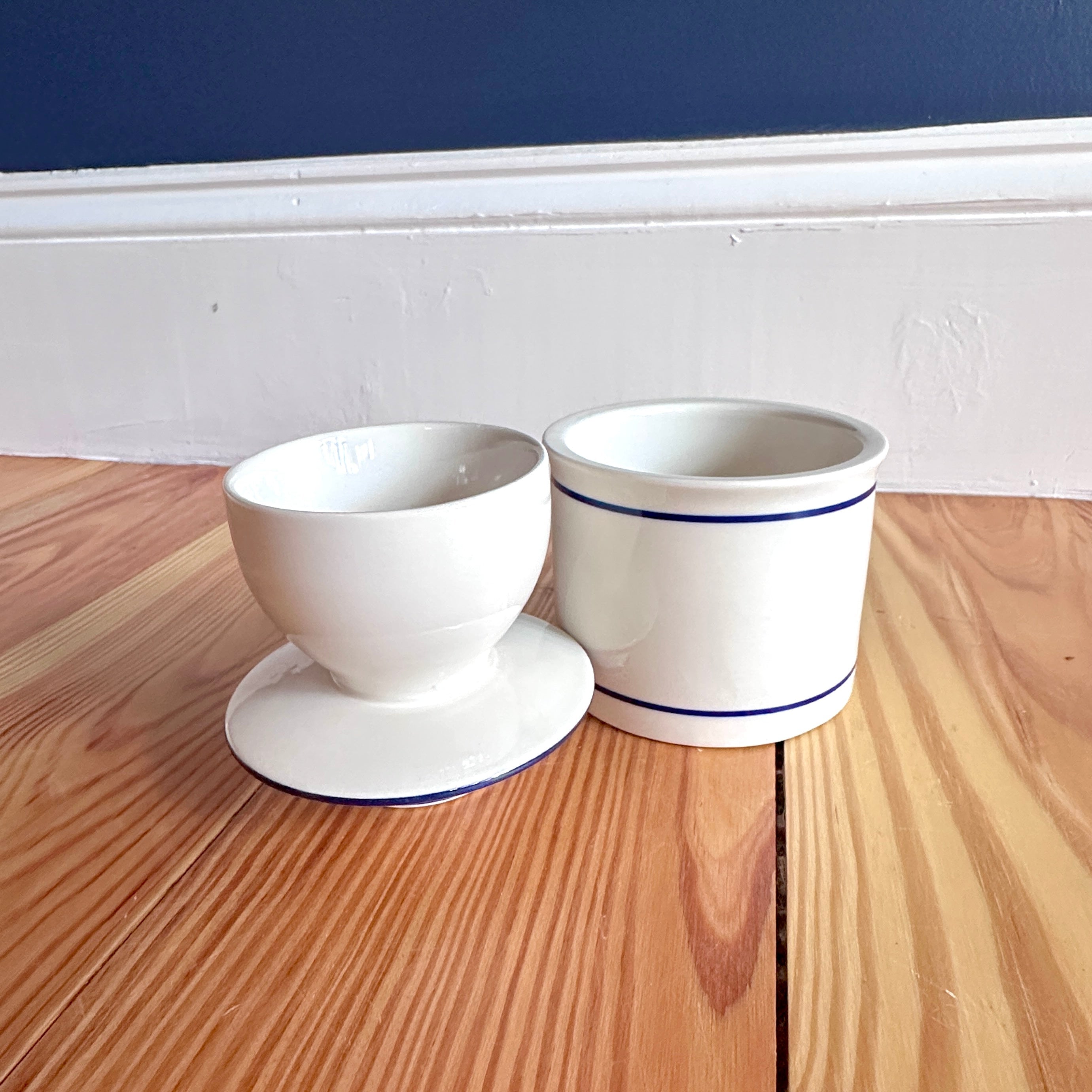 Stoneware Blue White Butter Keeper