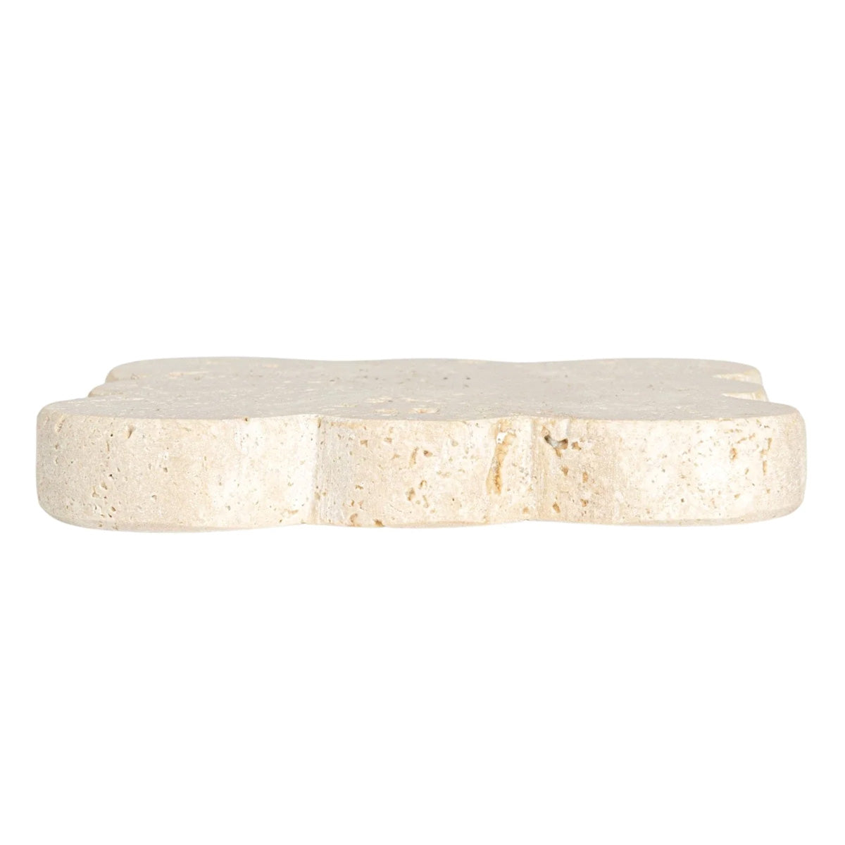 Set of Four Square Travertine Coasters with Scalloped Edge