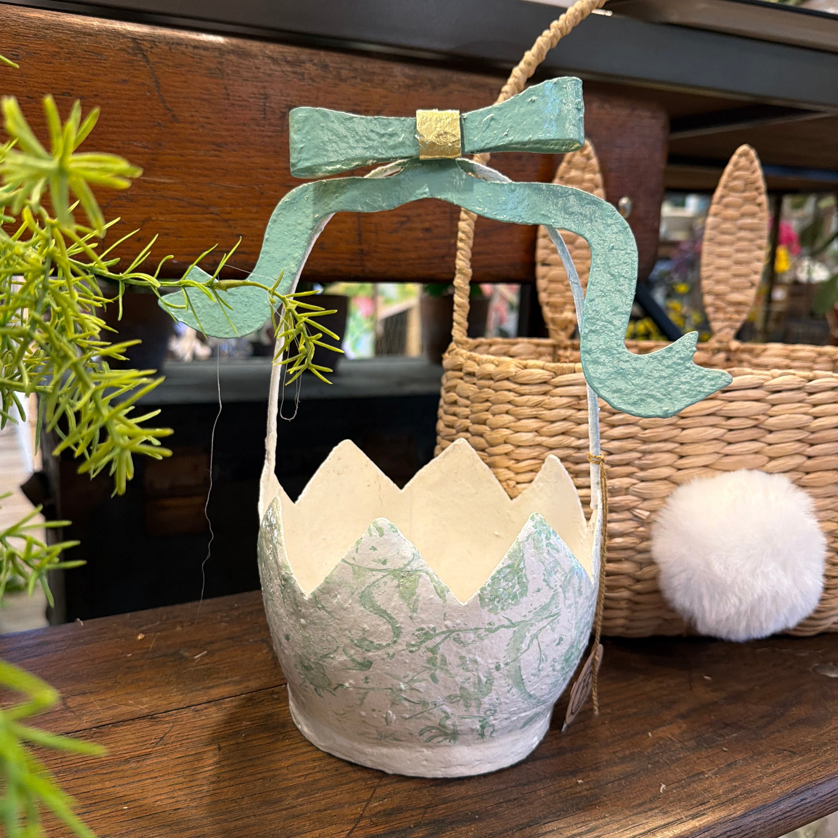 Green Chinoiserie Easter Basket