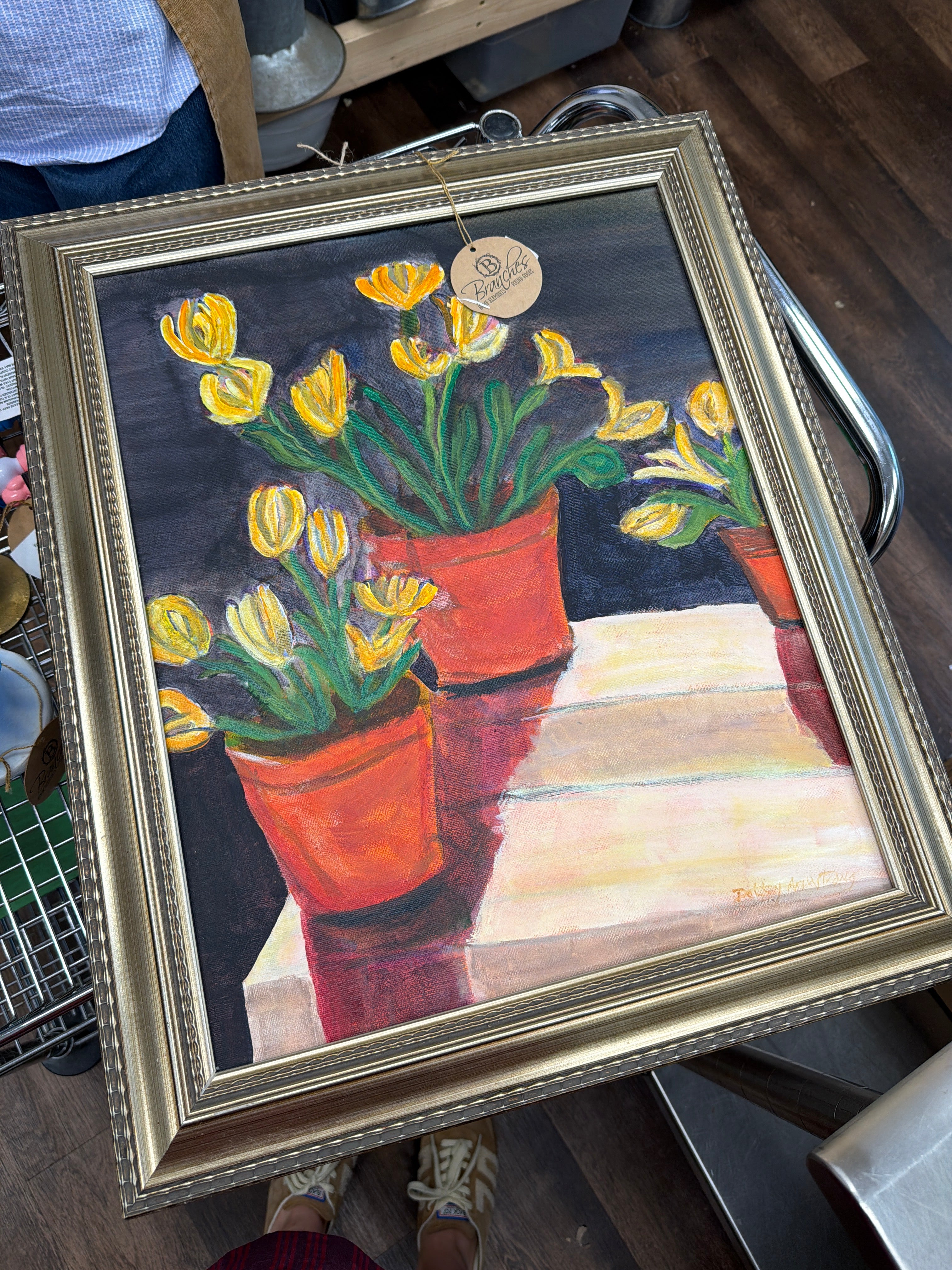 Three Terracotta Pots with Tulips Framed Art