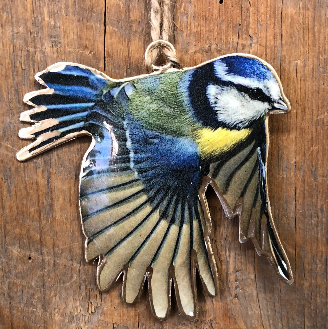 Metal Blue Green Yellow Bird
