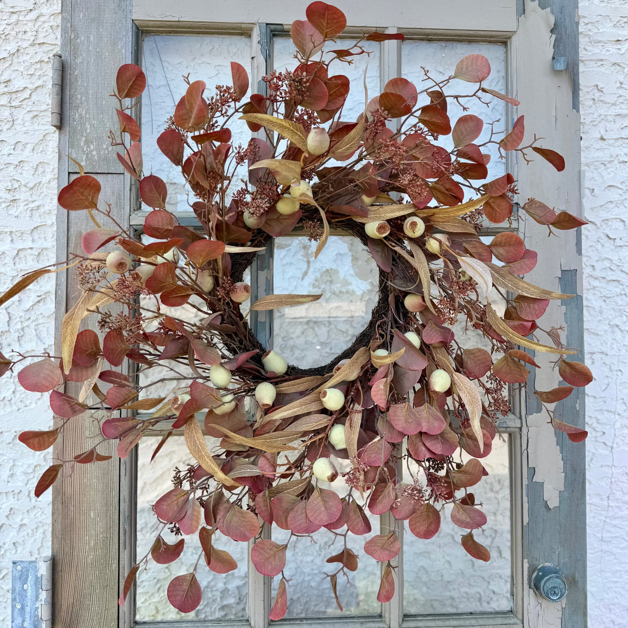 Wine Eucalyptus and Pod Wreath 24" D