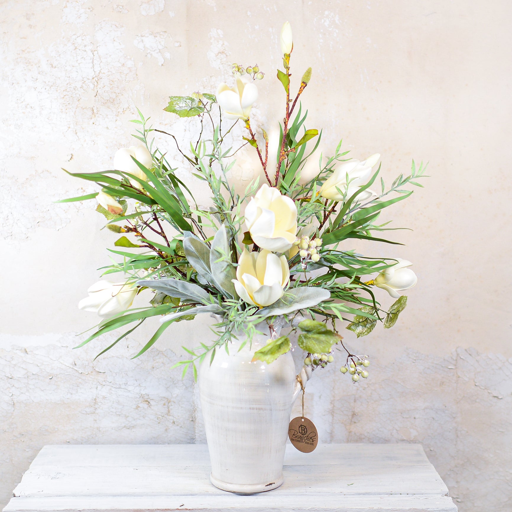 Saucer Magnolia Jug Bouquet Drop In