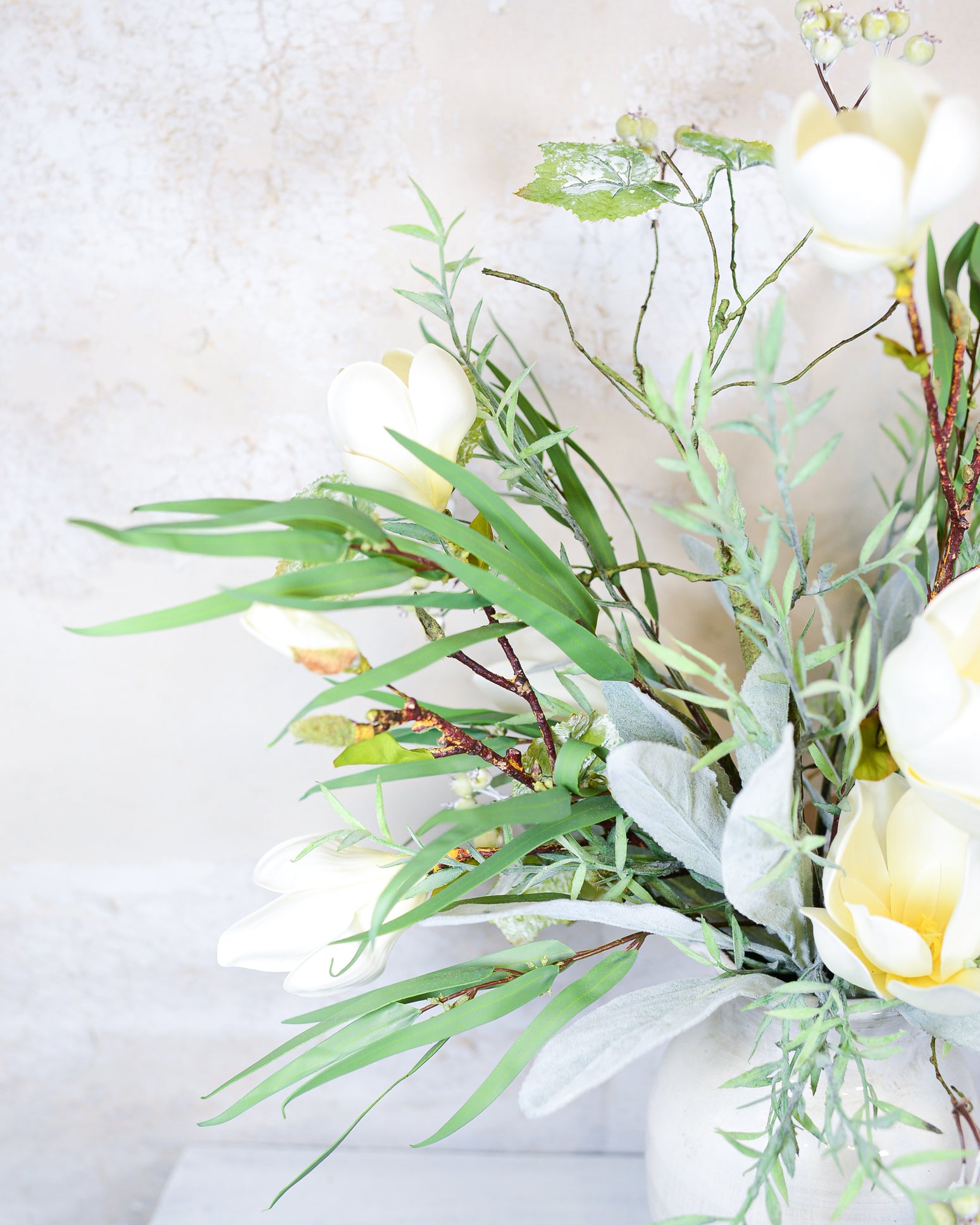 Saucer Magnolia Jug Bouquet Drop In