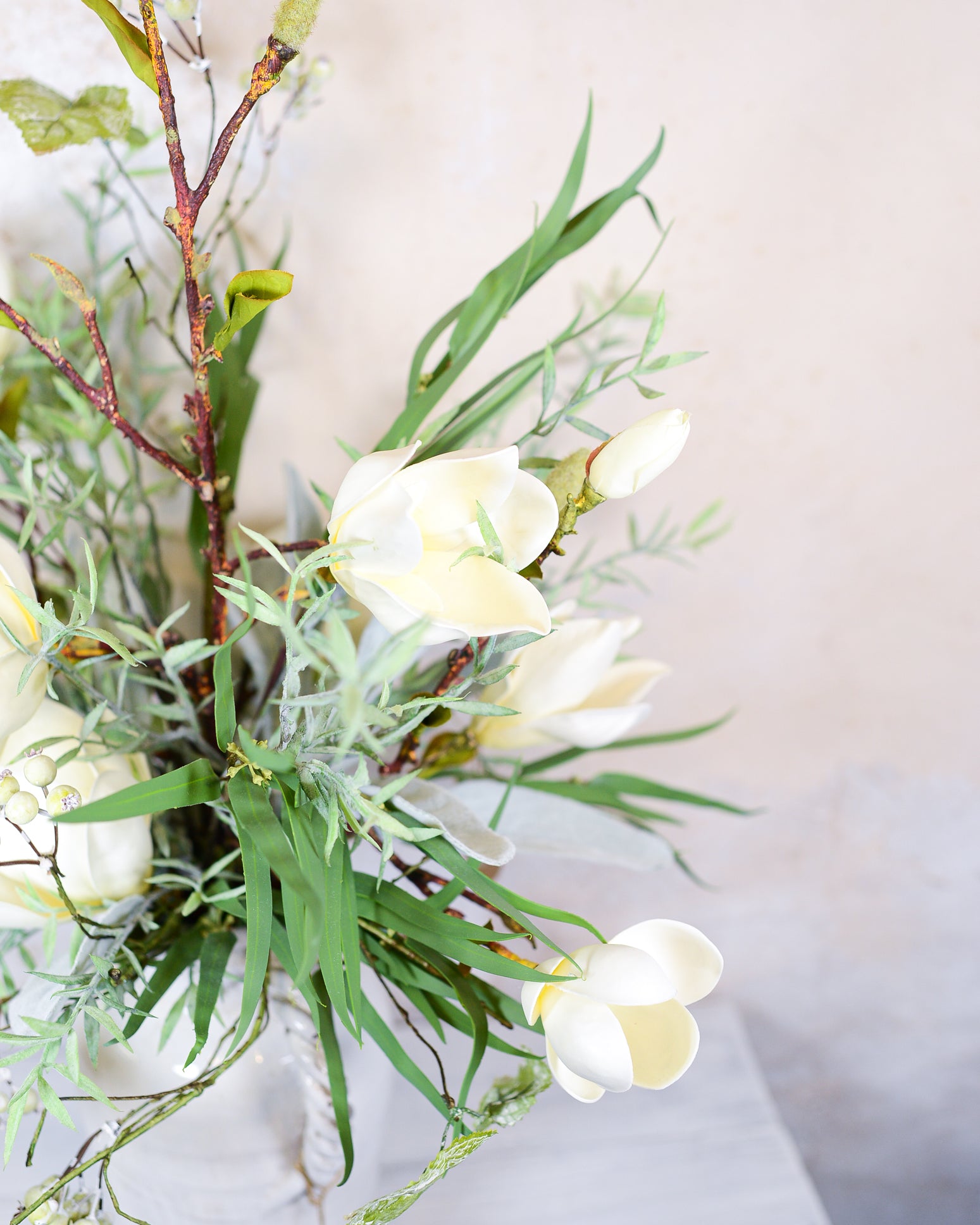 Saucer Magnolia Jug Bouquet Drop In