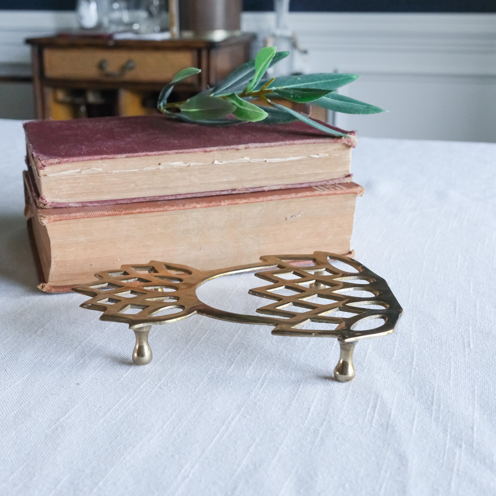 Vintage Solid Brass Pineapple Trivet