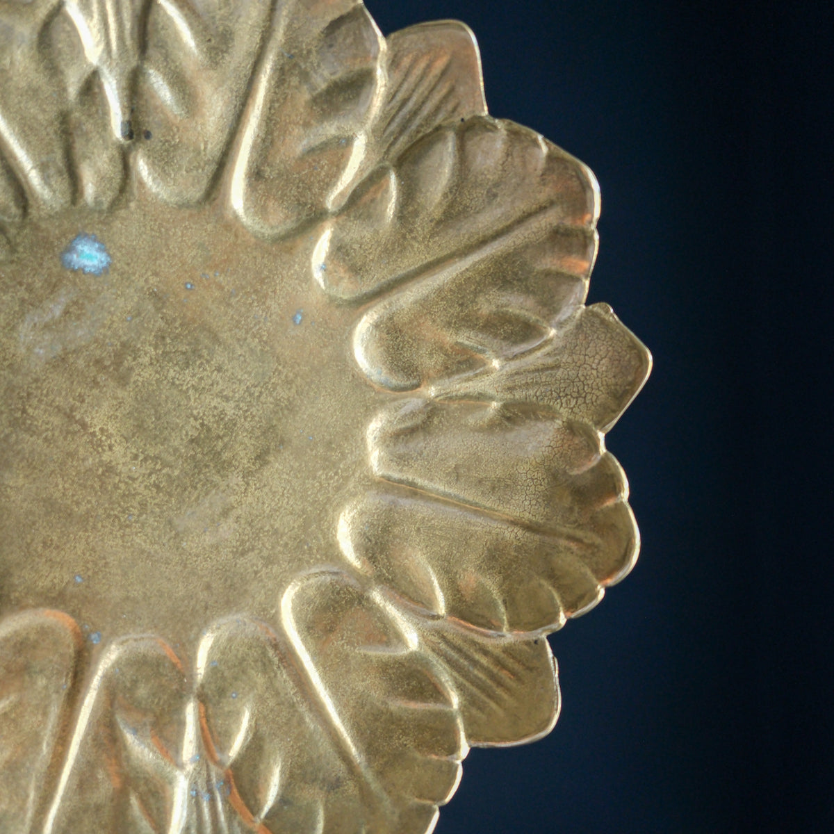 Vintage Handmade Solid Brass Gold Leaf Dish Trinket Tray Reed & Barton Made in Italy