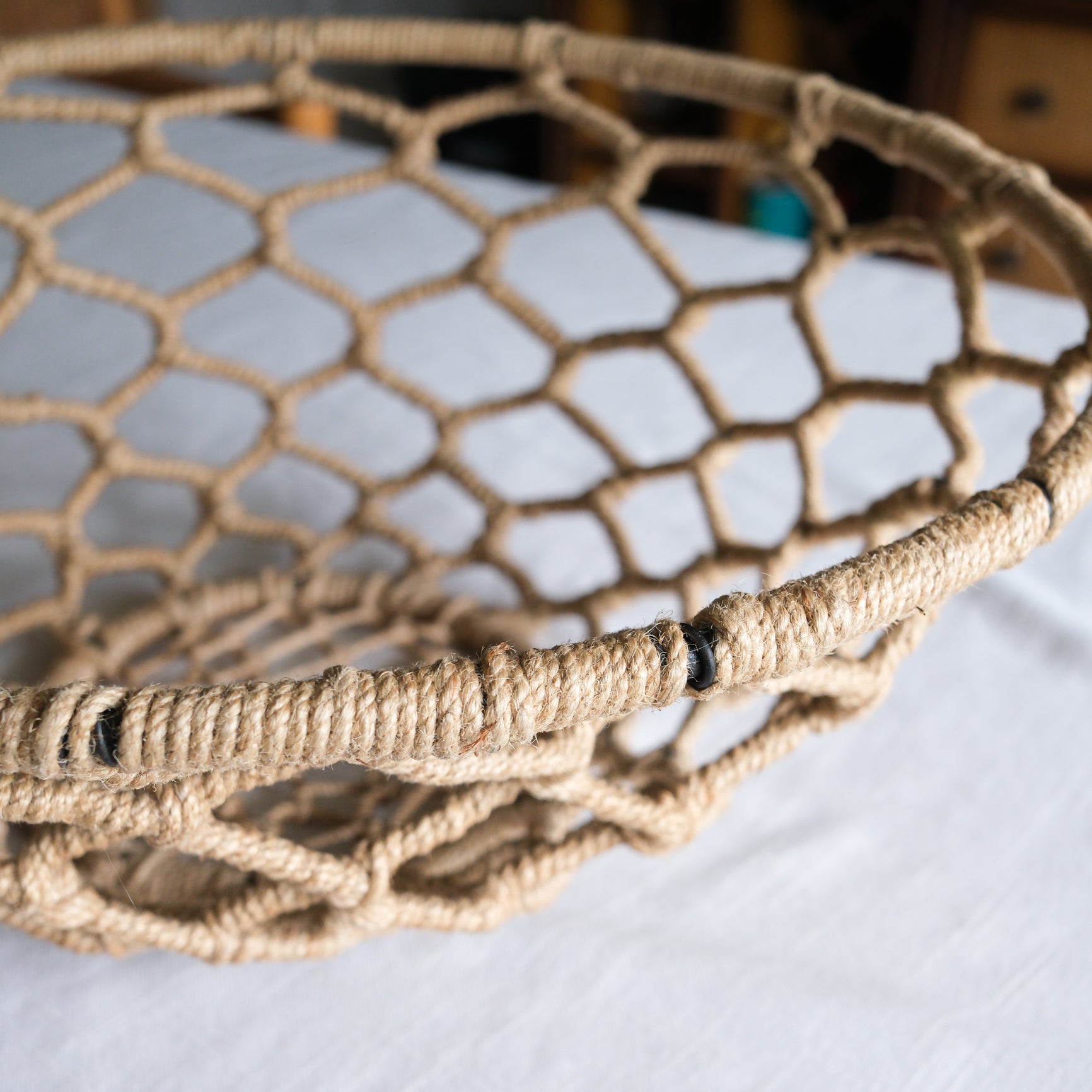 Large Jute Net Nautical Bowl Basket