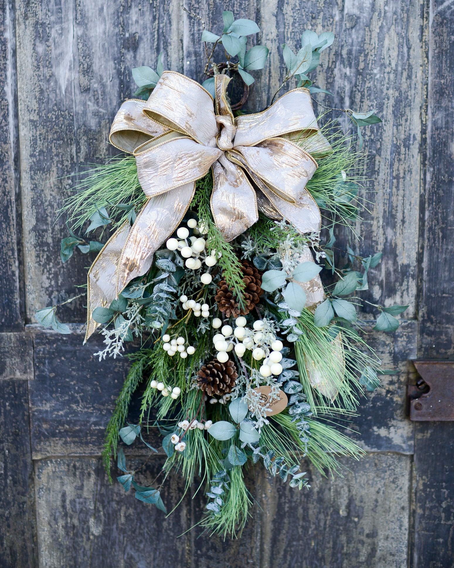 Winter White Down Down with Bow