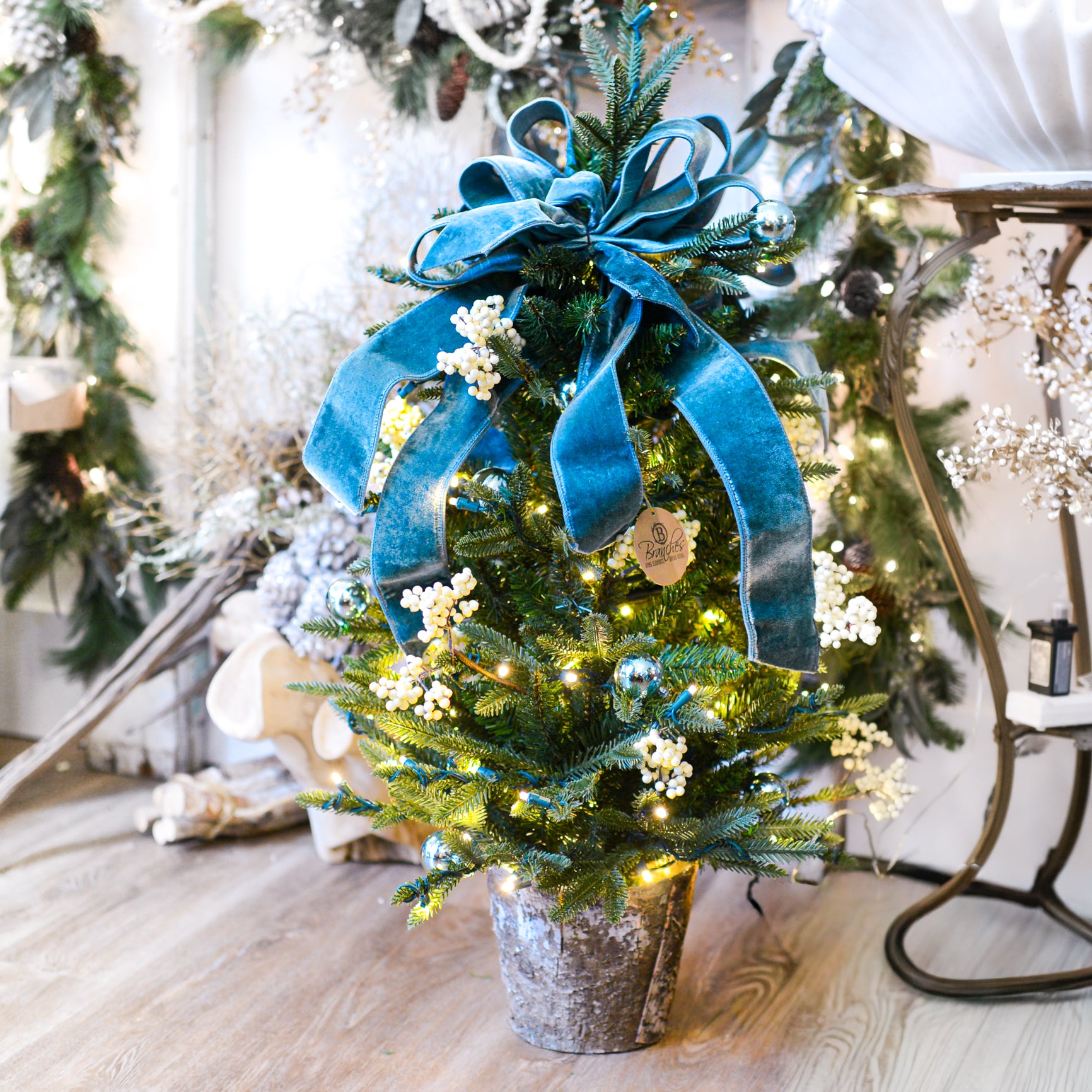 3 ft. Winter Blues Pre-Lit Decorated Tree