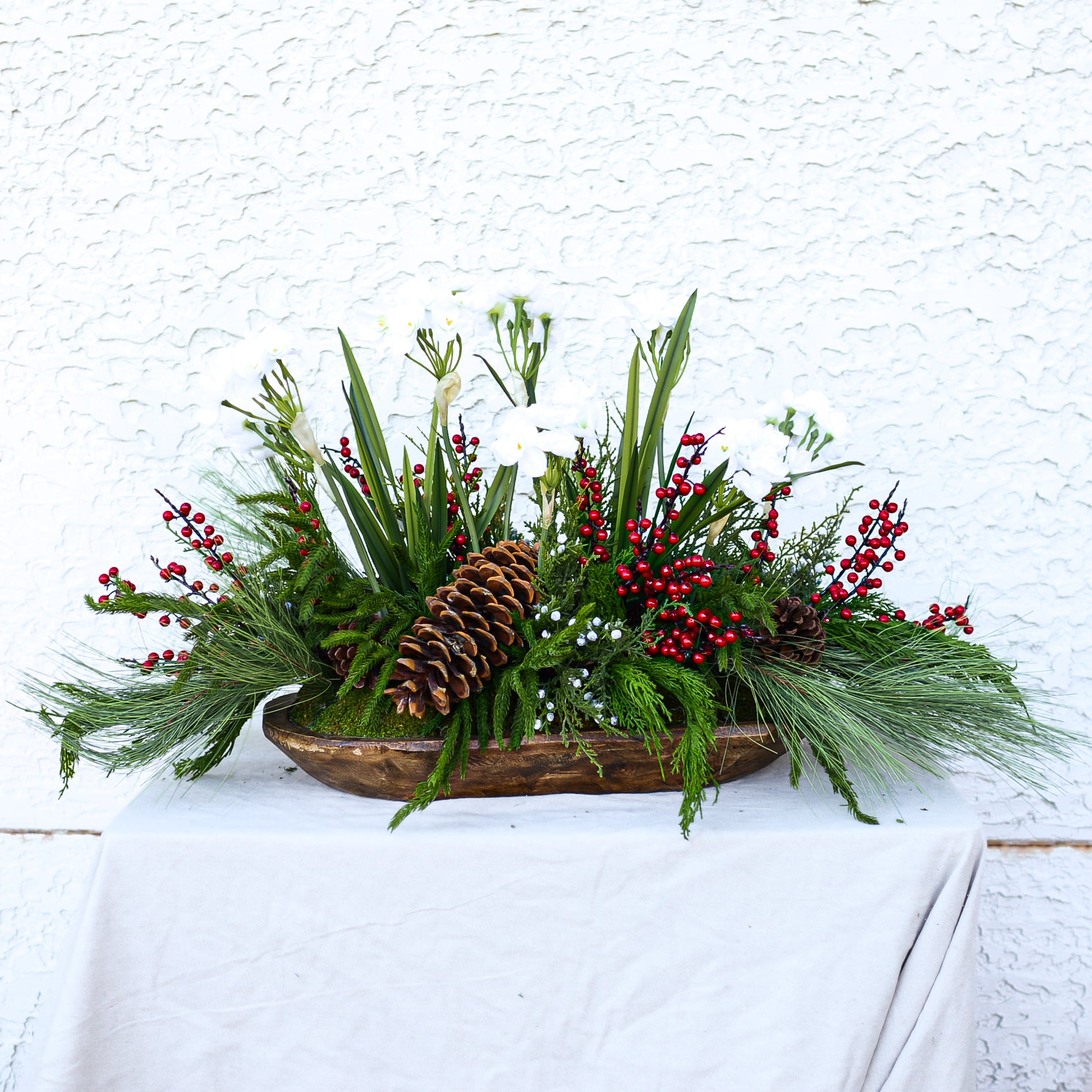 Holiday Nursery Oversized Arrangement in Dough Bowl
