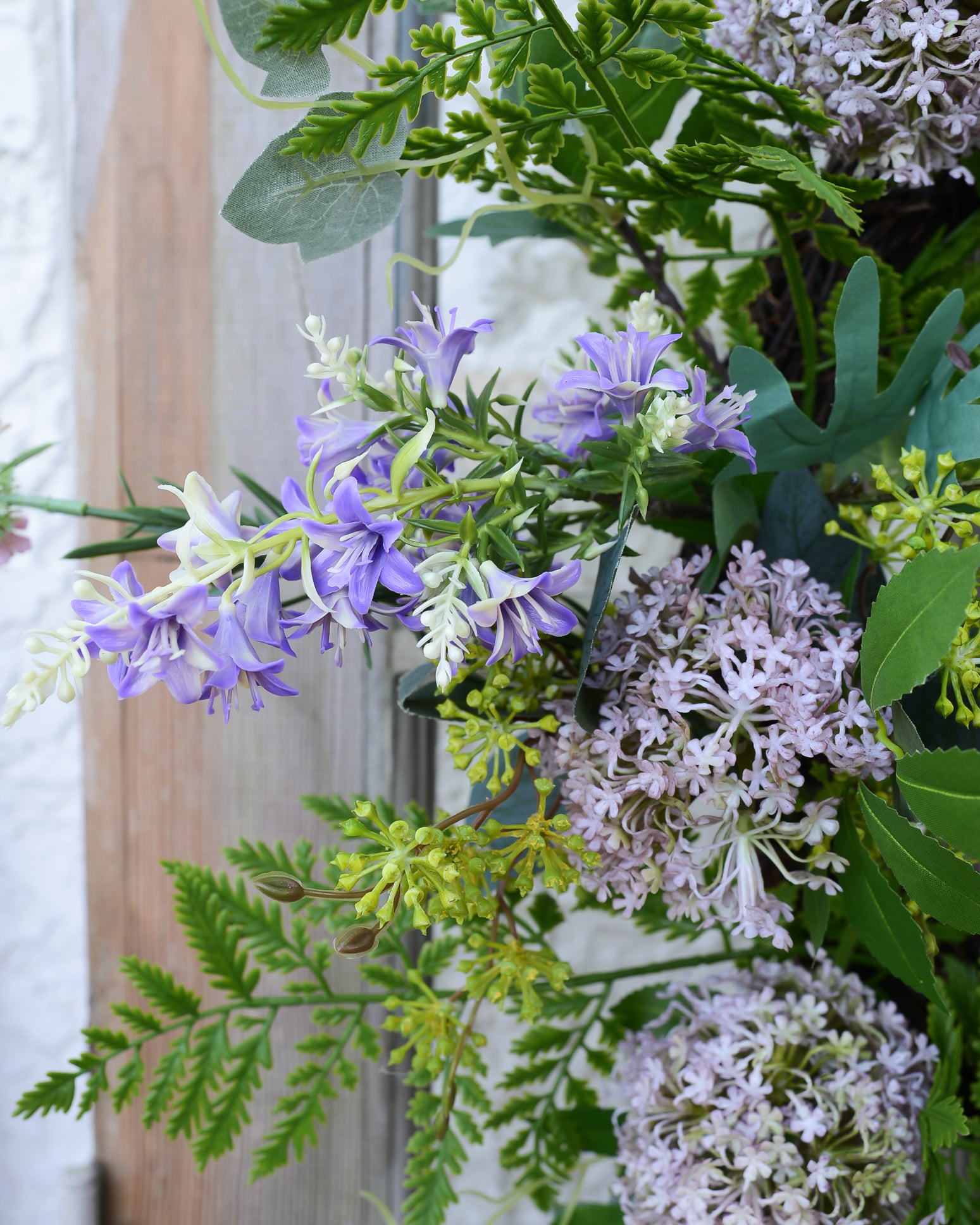 Snowball Thistle Fern Wreath