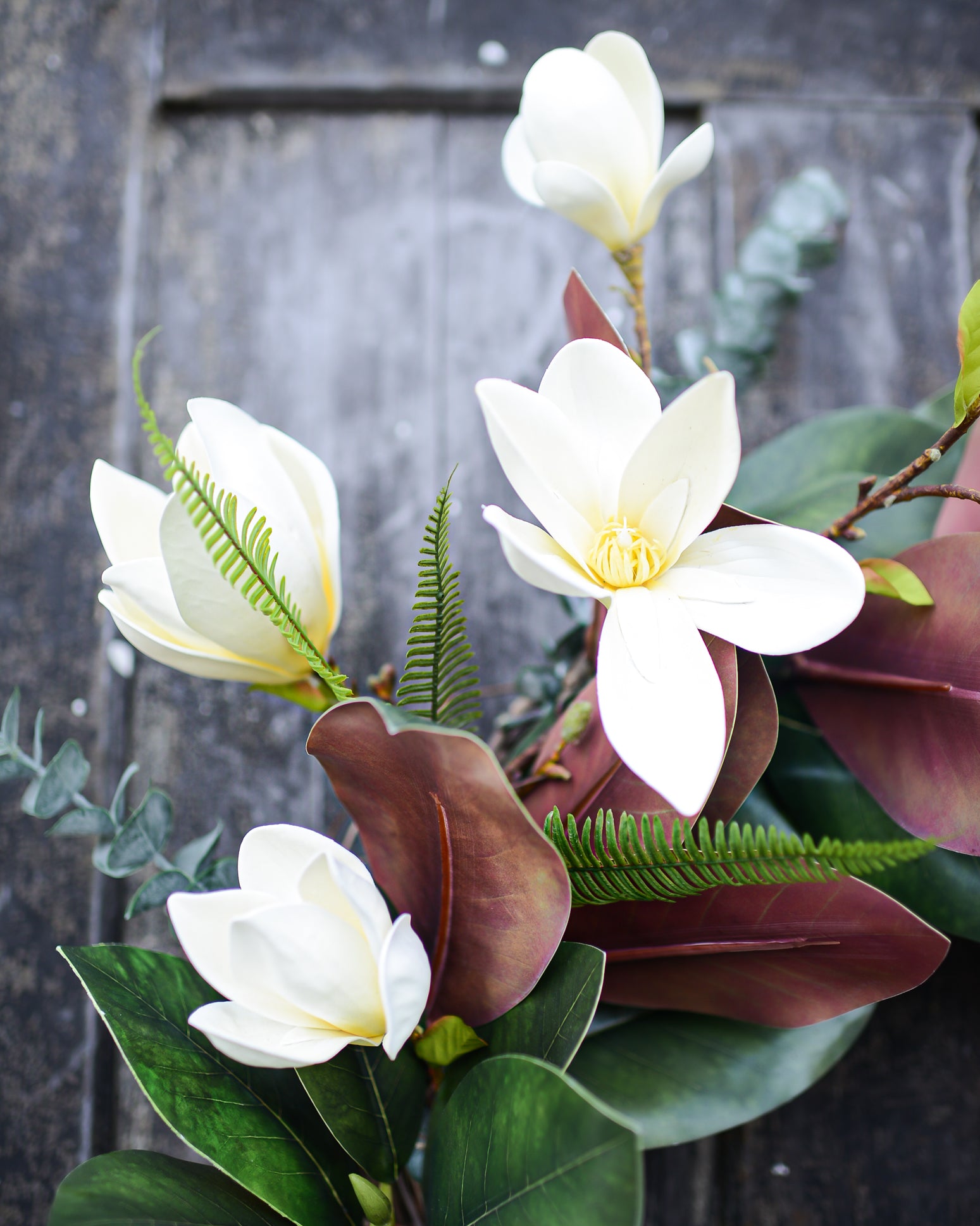 White Saucer Magnolia Wreath