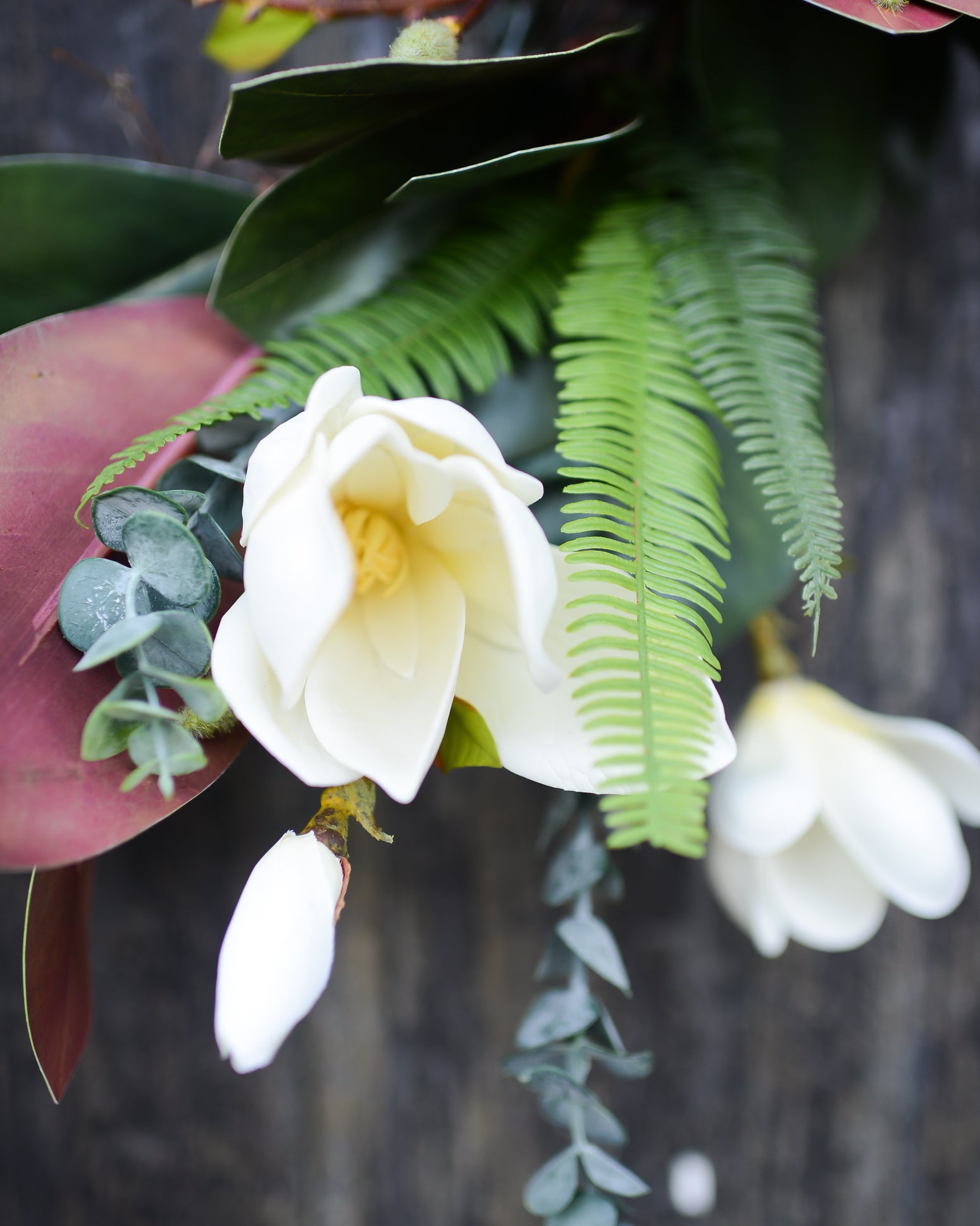 White Saucer Magnolia Wreath