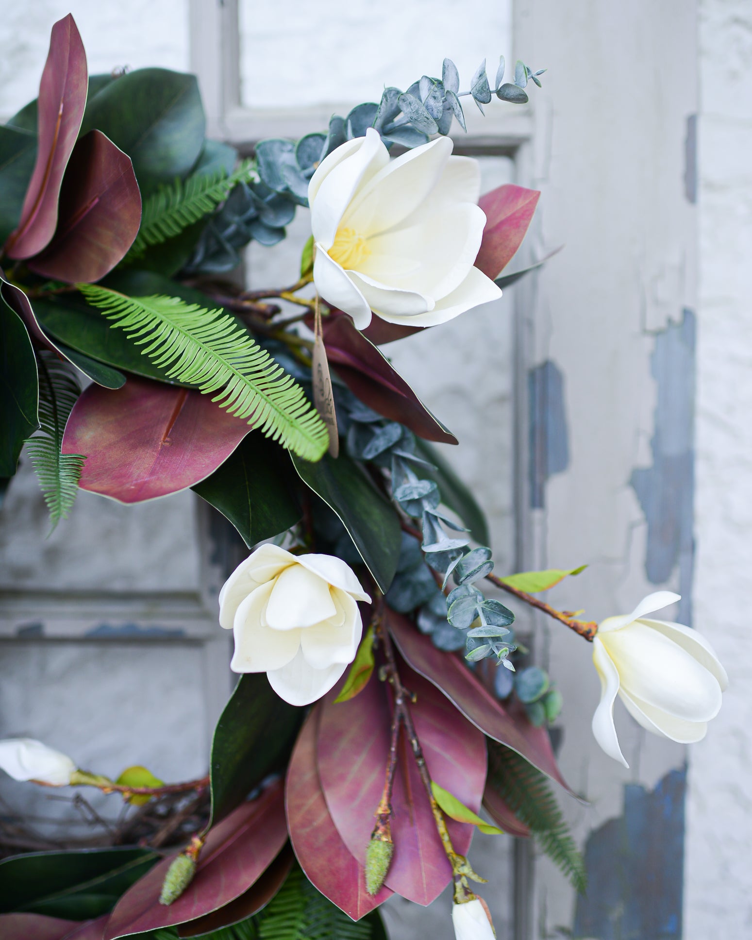 White Saucer Magnolia Wreath