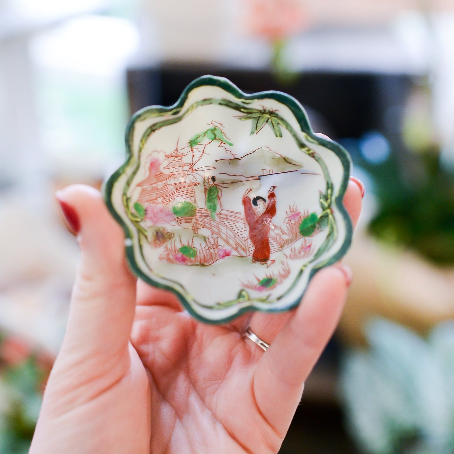 Vintage Porcelain Japanese Petite Ring Dish