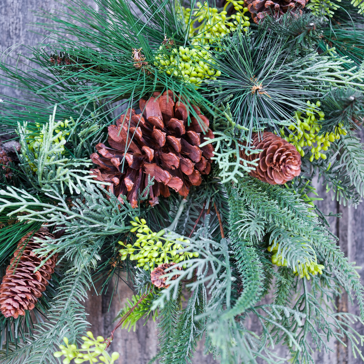 28"D Pine and Seed Pinecone Wreath