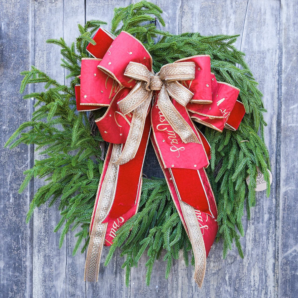 Merry Christmas and Gold Luxe Hand-Tied Bow