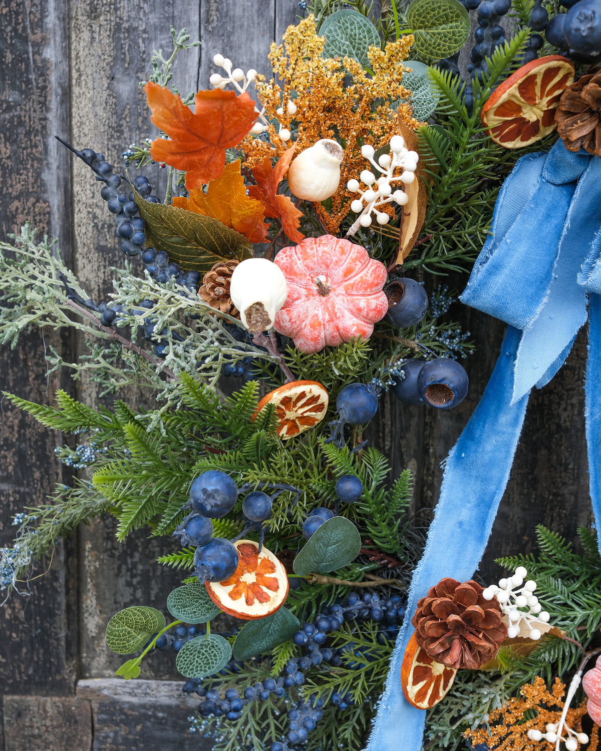 Indigo Harvest Wreath