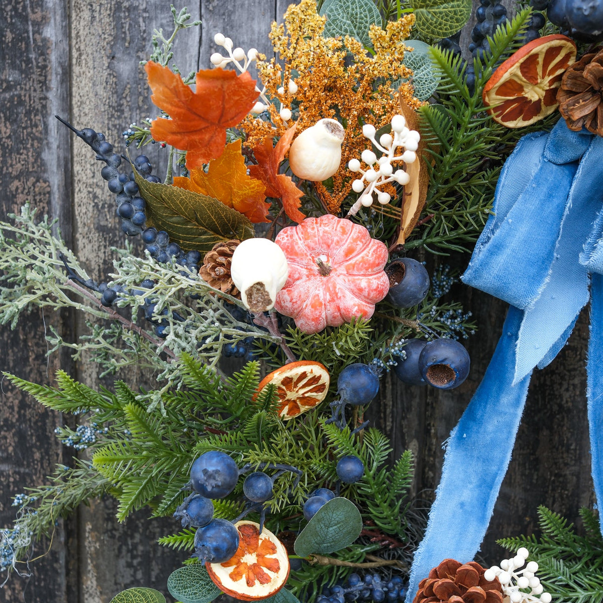 Indigo Harvest Wreath