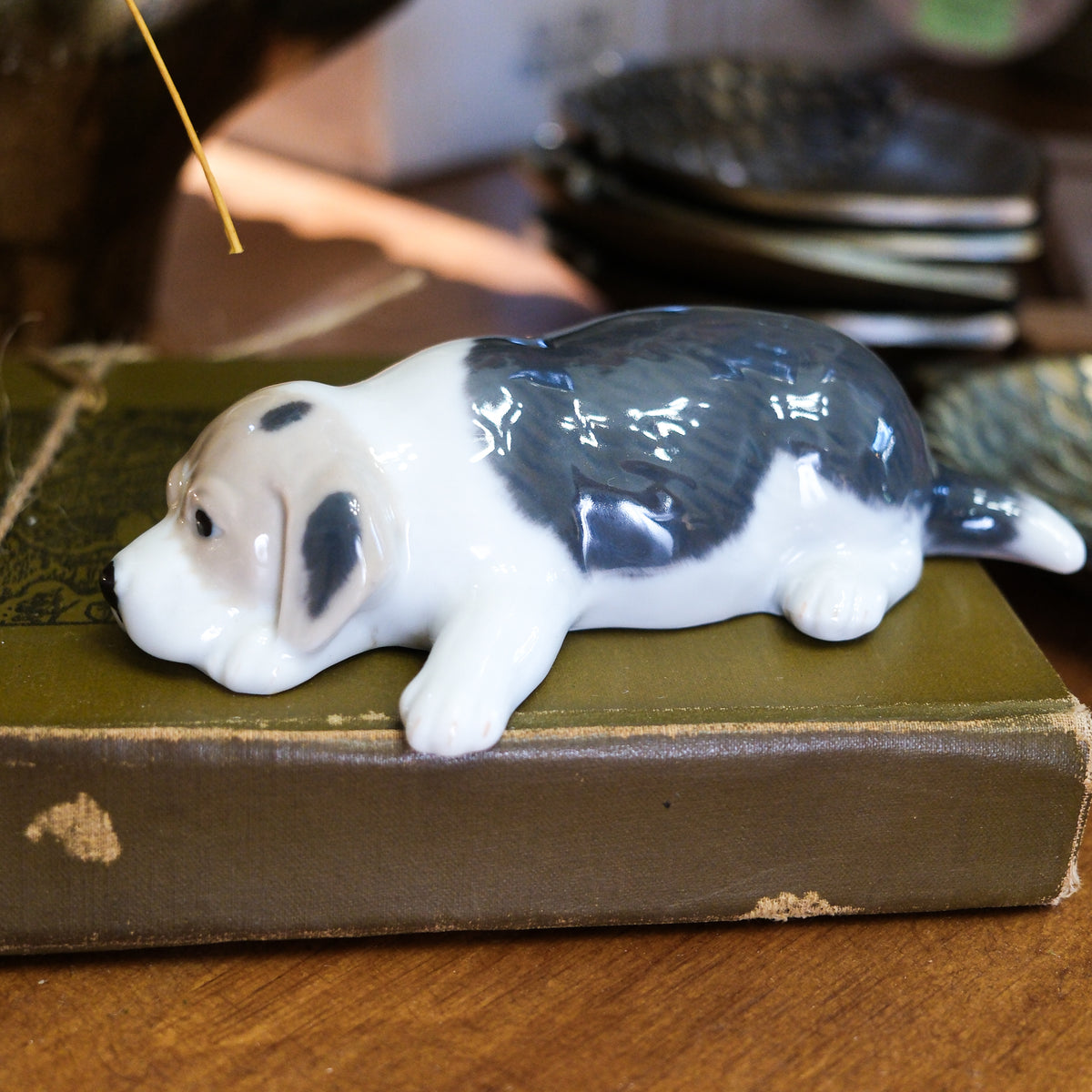 Royal Copenhagen Sleepy Puppy Beagle Ceramic Figurine
