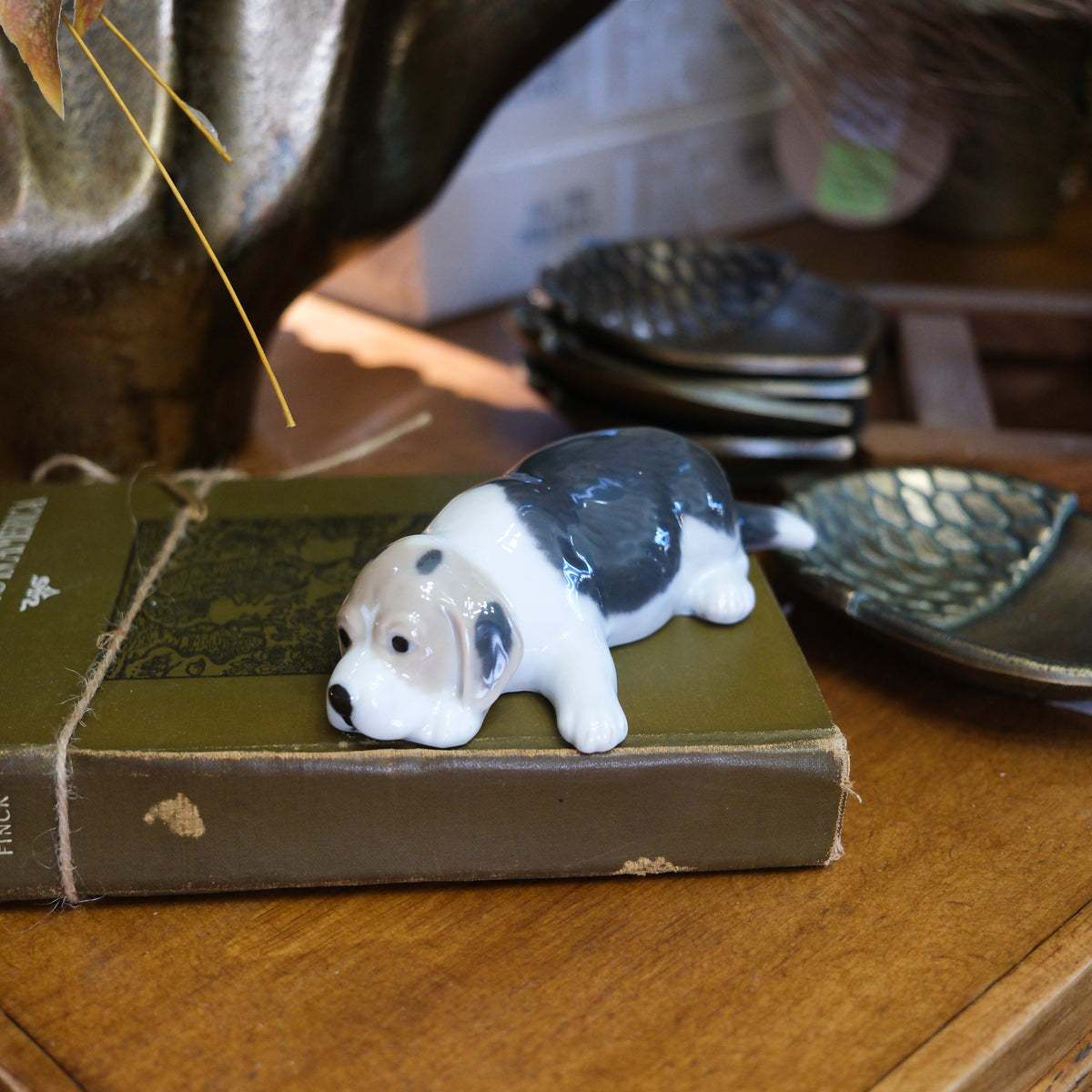 Royal Copenhagen Sleepy Puppy Beagle Ceramic Figurine