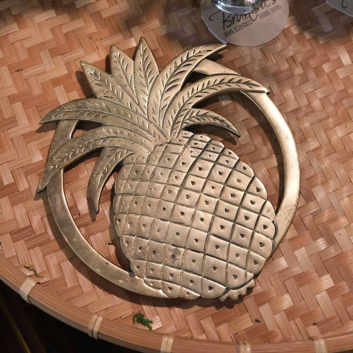 Brass Etched Pineapple Trivet