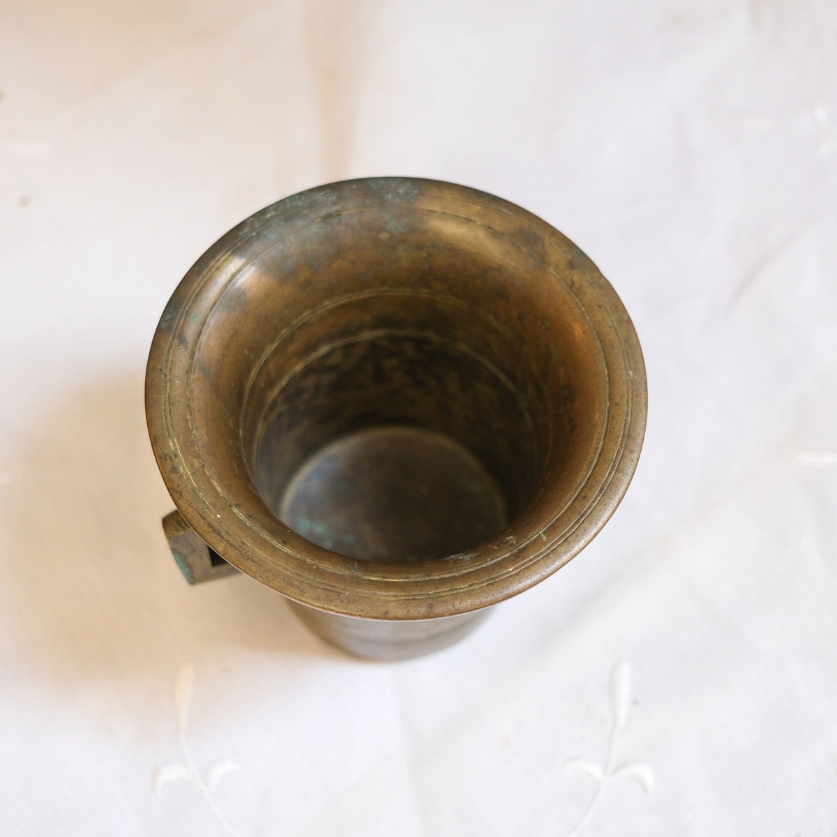 Heavy Brass Etched Mortar with Handles