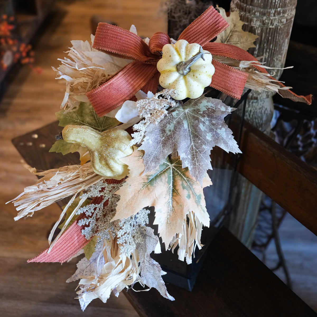 Fall Foliage & Pumpkin Decorative Lantern Attachment