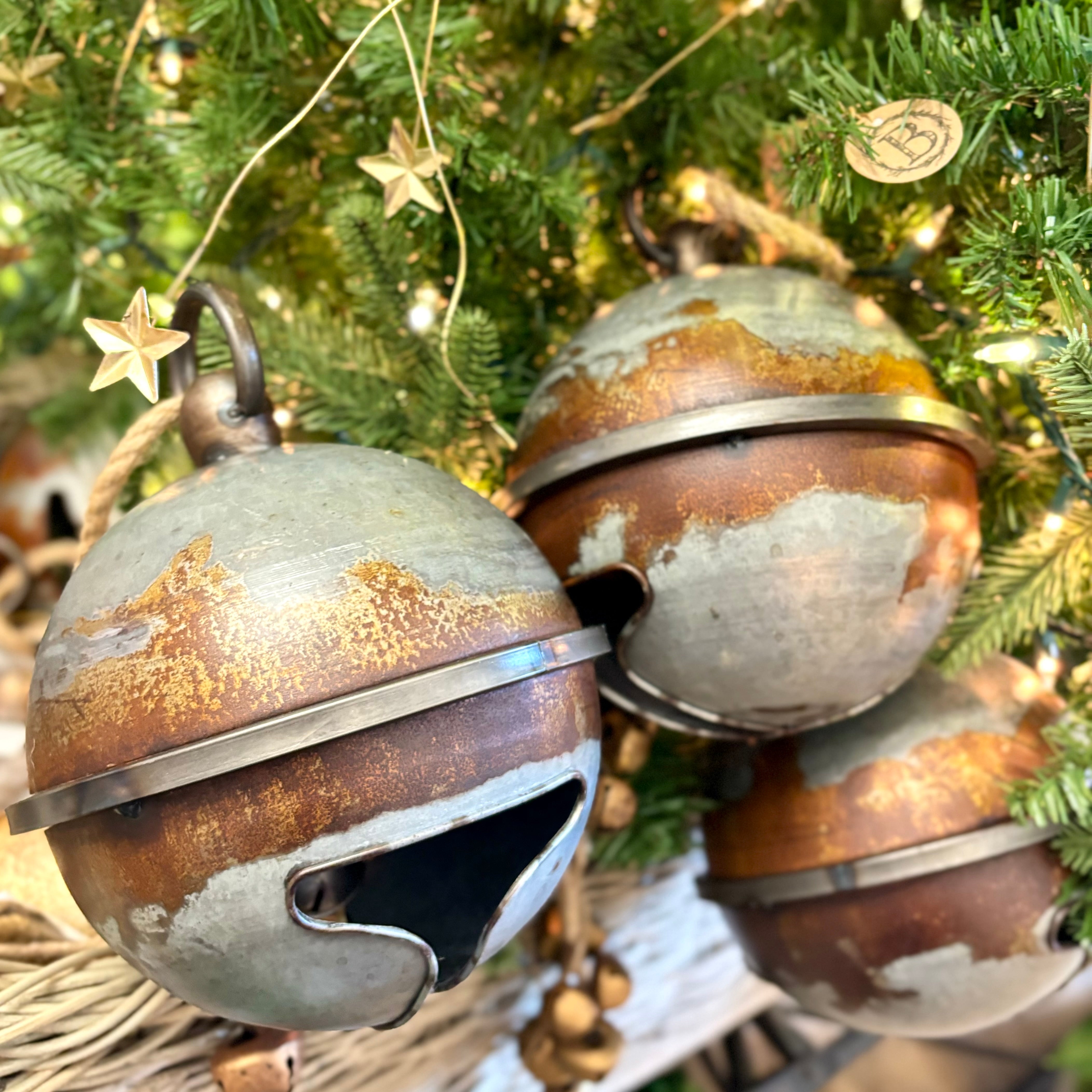 Aged Metal Sleigh Bell Large