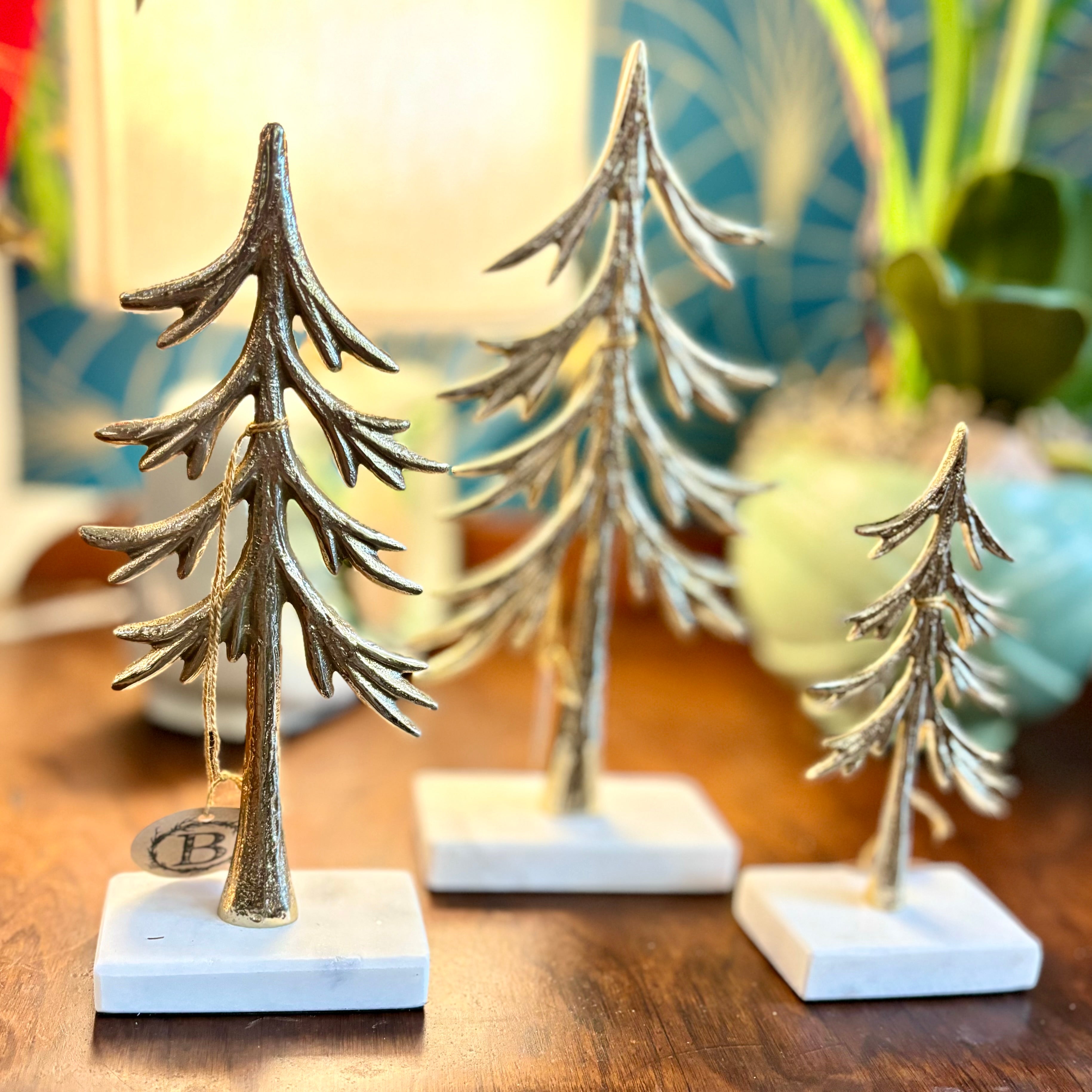 Tree Aluminum on Marble Base Medium