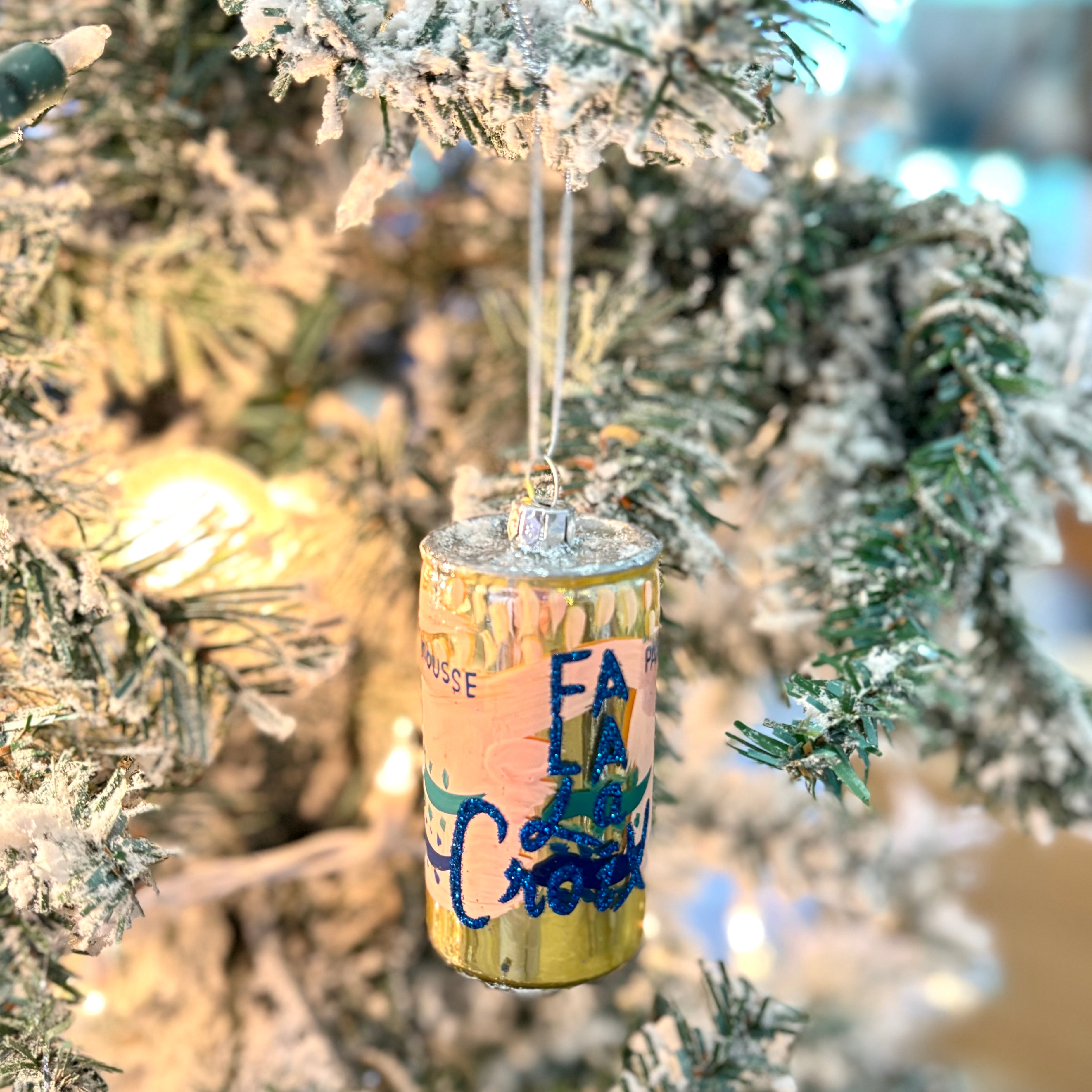 Fa La La Croix Soda Can Sparkle Ornament