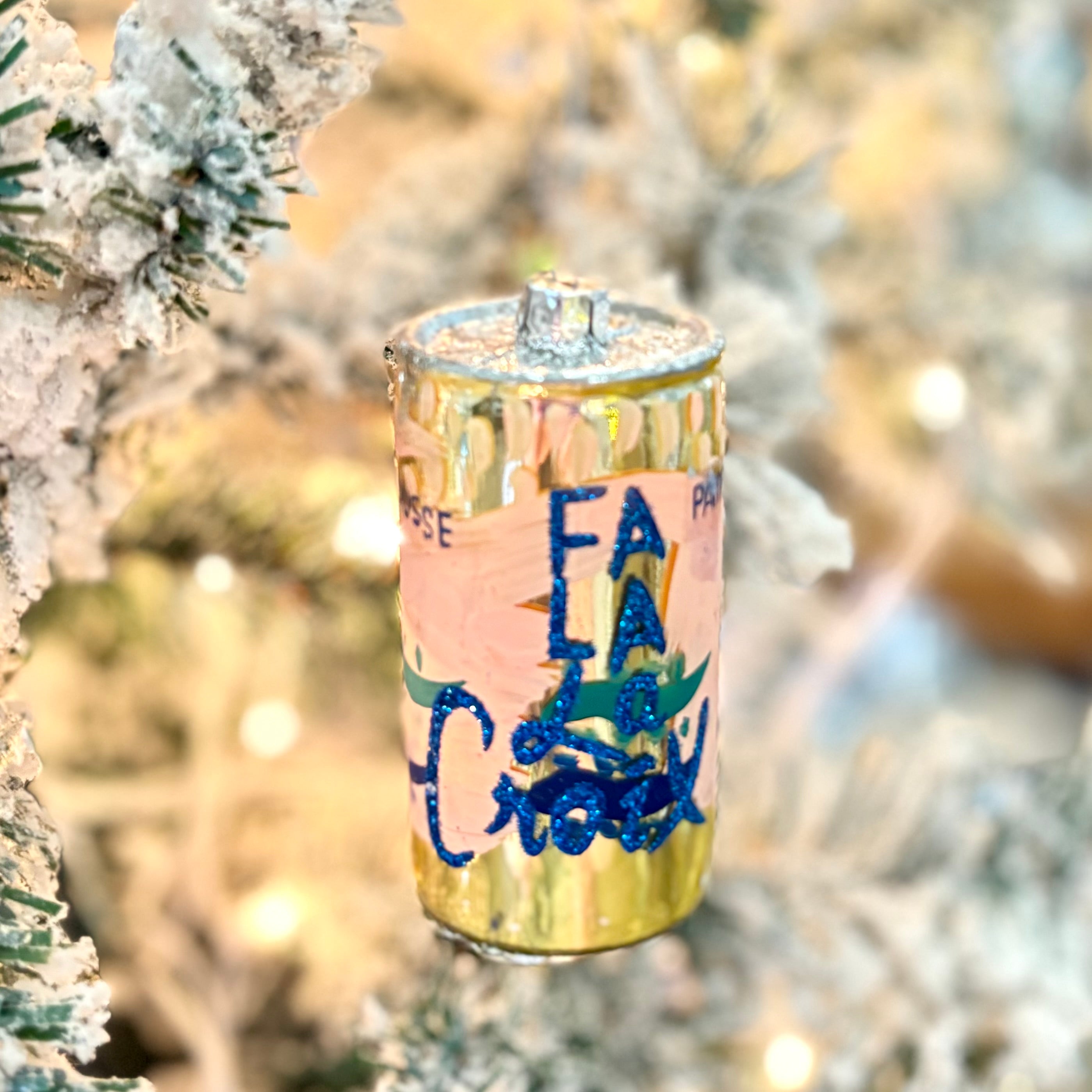 Fa La La Croix Soda Can Sparkle Ornament