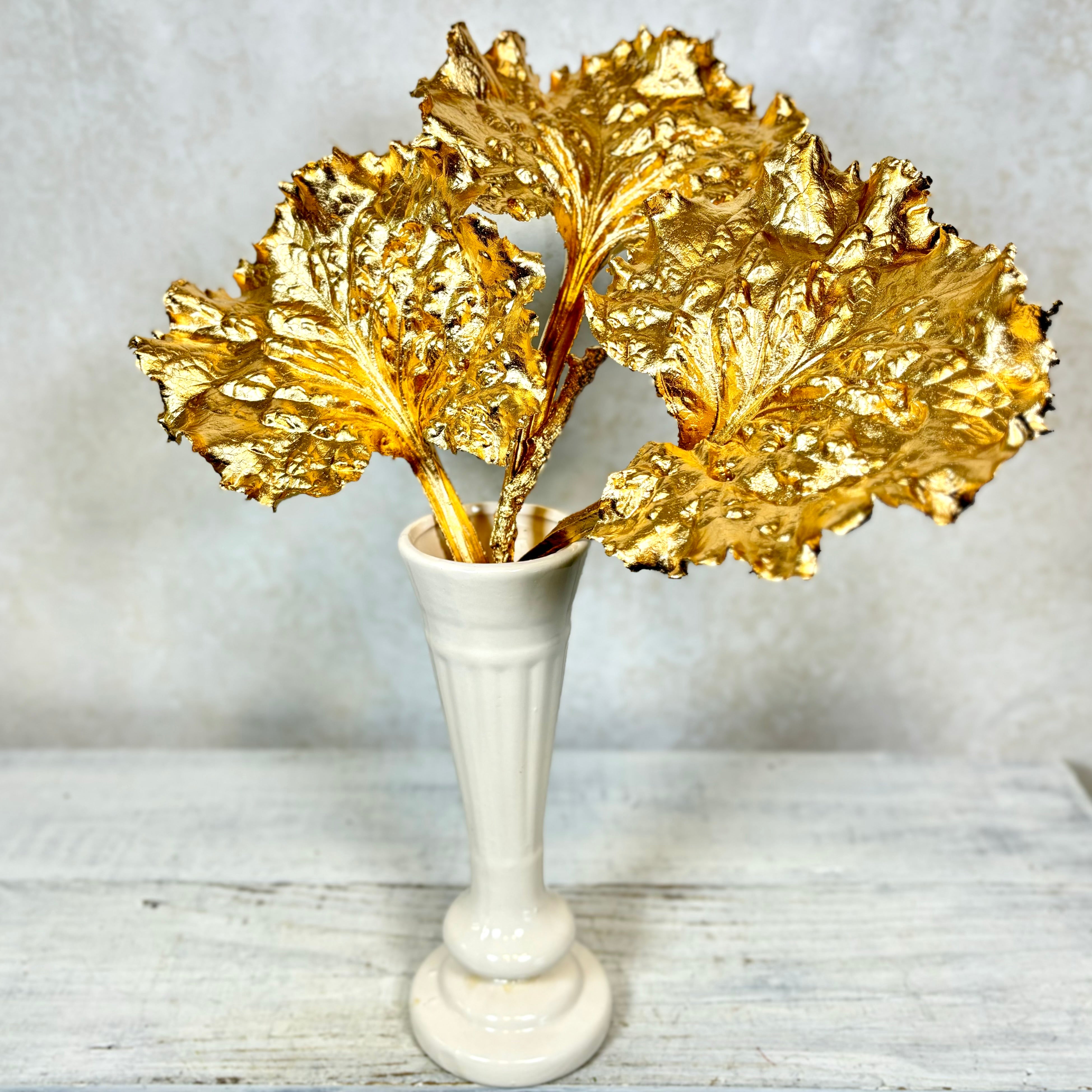 Metallic Ruffled Gold Spray