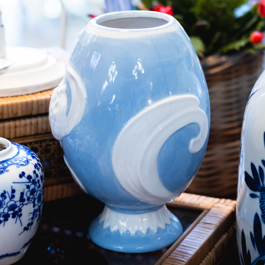 Embossed Egg Shape Vase