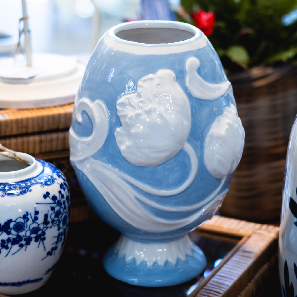 Embossed Egg Shape Vase