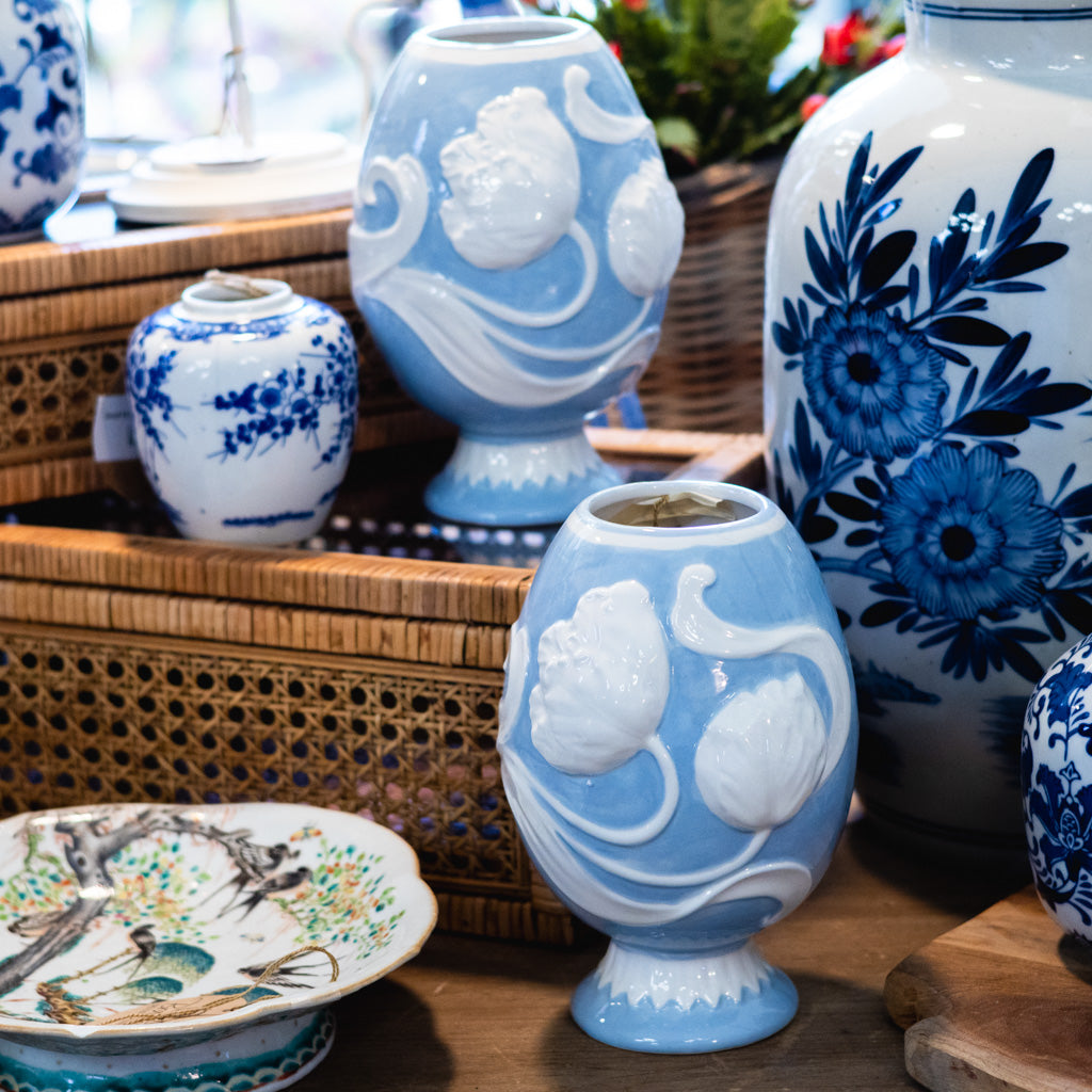 Embossed Egg Shape Vase