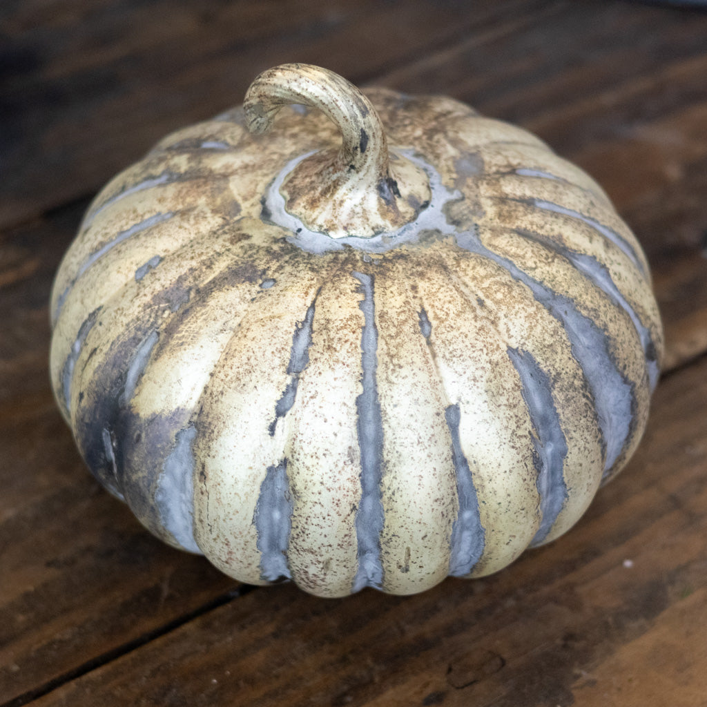 Matte Antiqued Gold Mercury Glass Pumpkin Large