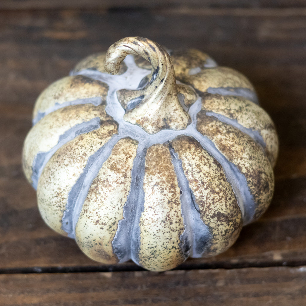 Matte Antiqued Gold Mercury Glass Pumpkin Small