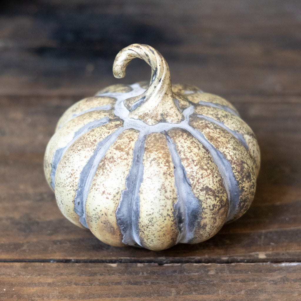 Matte Antiqued Gold Mercury Glass Pumpkin Small