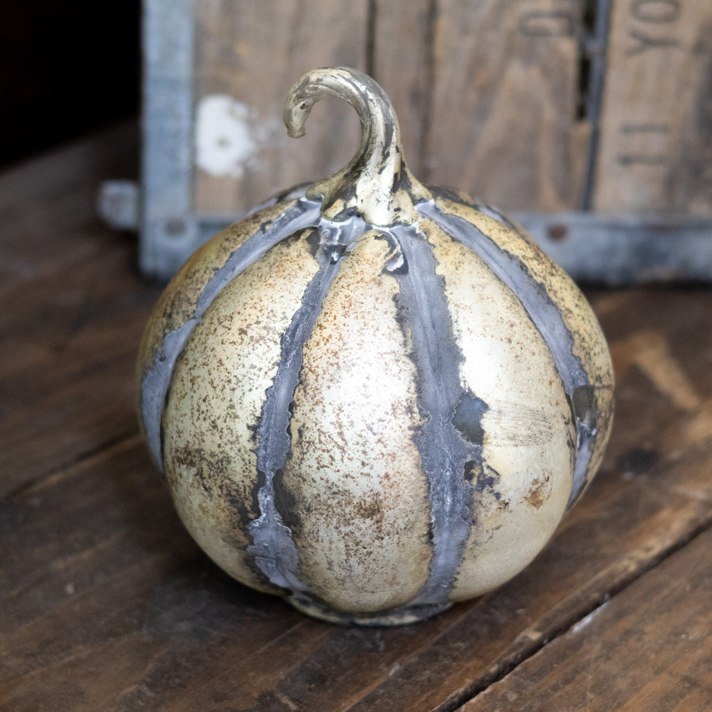 Matte Antiqued Gold Mercury Glass Pumpkin Medium