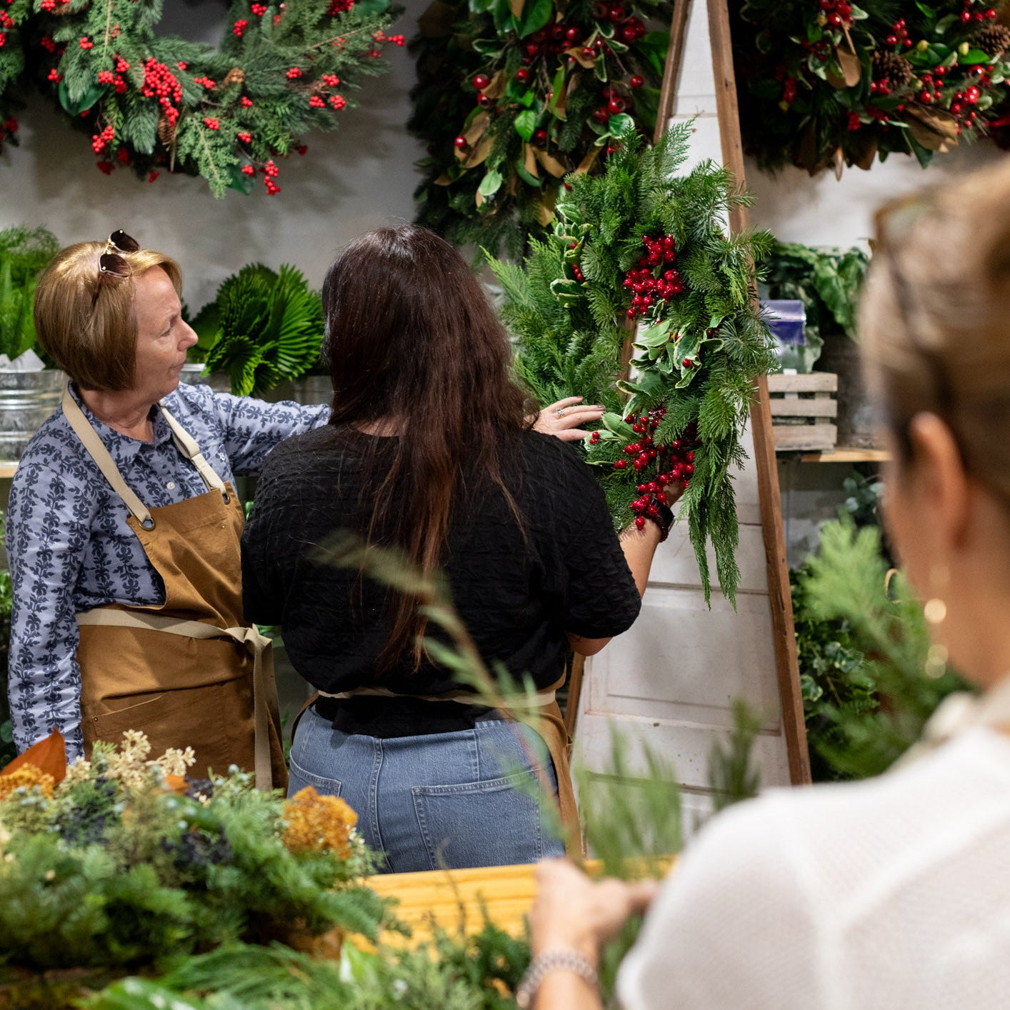 12.09.2025 @ 11AM | Fresh Holiday Evergreen Wreath Making with the Woodsman's Wife & Co.