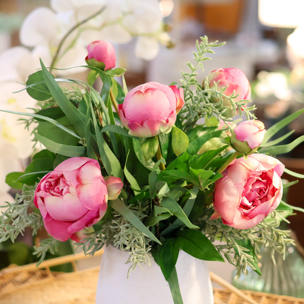 Pink Knockout Peony Bouquet Drop In